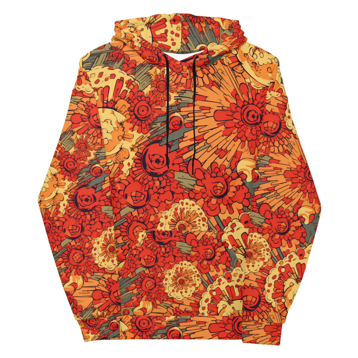 Fiery Fusion - Orange - Unisex Hoodie - Image 2