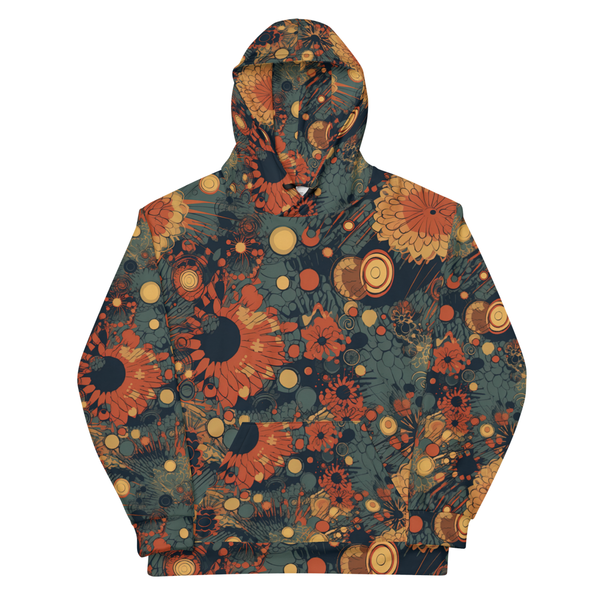 Trampled Flowers - Green/Blue - Unisex Hoodie
