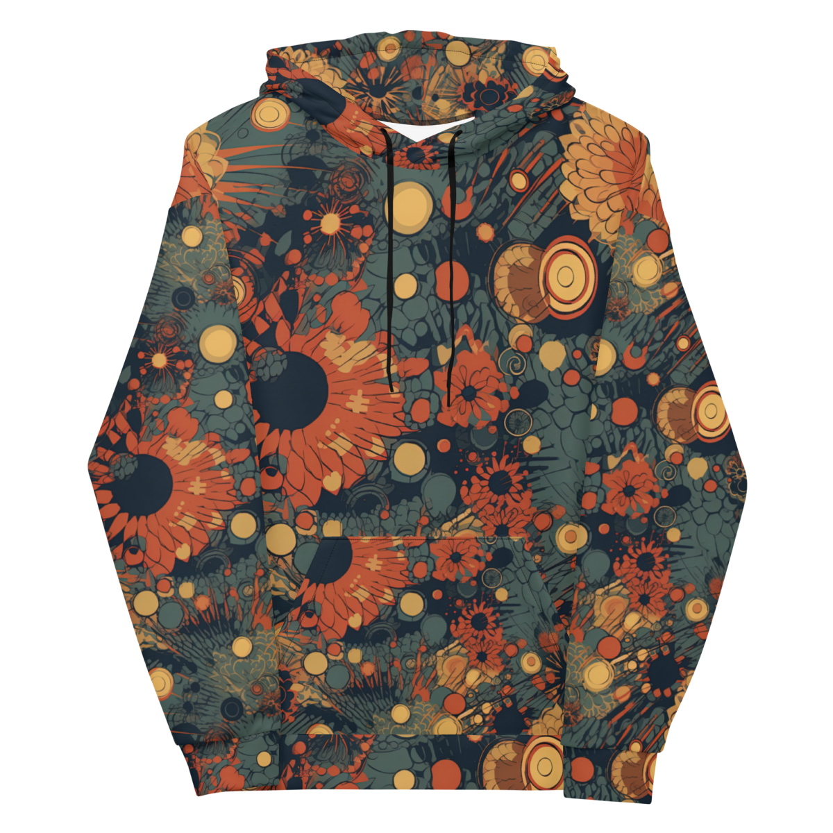 Trampled Flowers - Green/Blue - Unisex Hoodie - Image 2