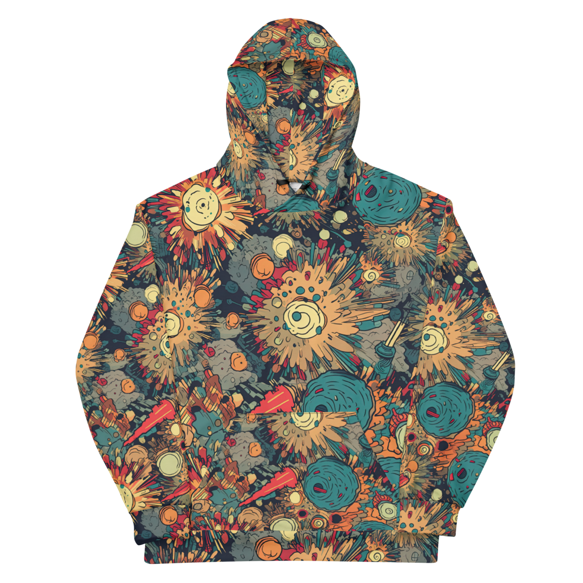Flaming Fission - Blue/Yellow - Unisex Hoodie