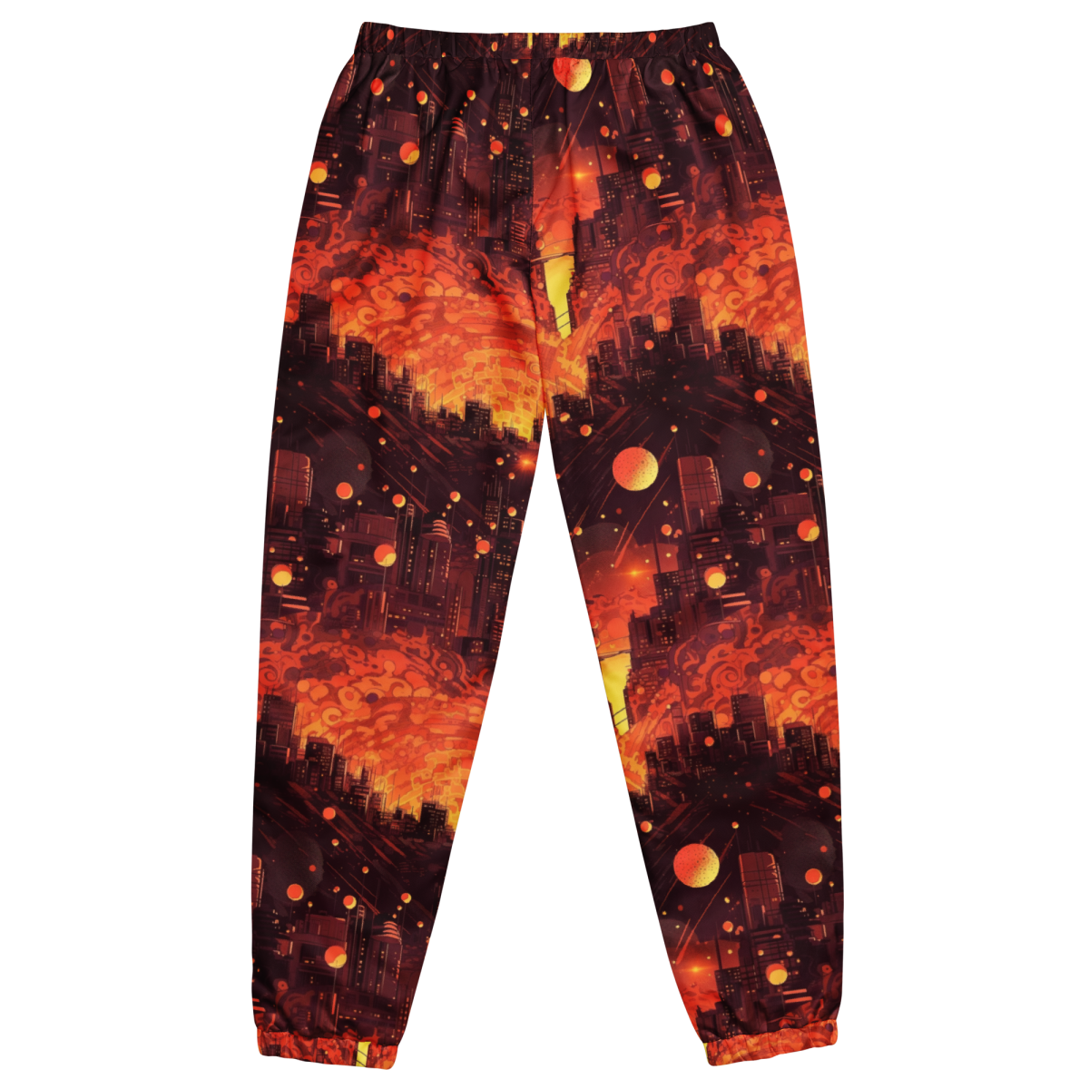 Spiral Flame - Orange/Black - Unisex Track Pants - Image 11
