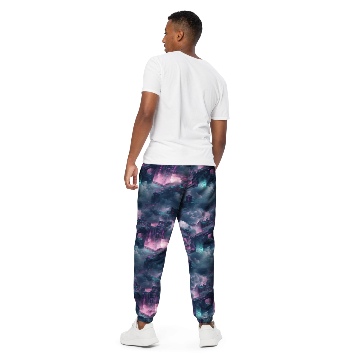 Cloudy City - Blue/Magenta - Unisex Track Pants - Image 10