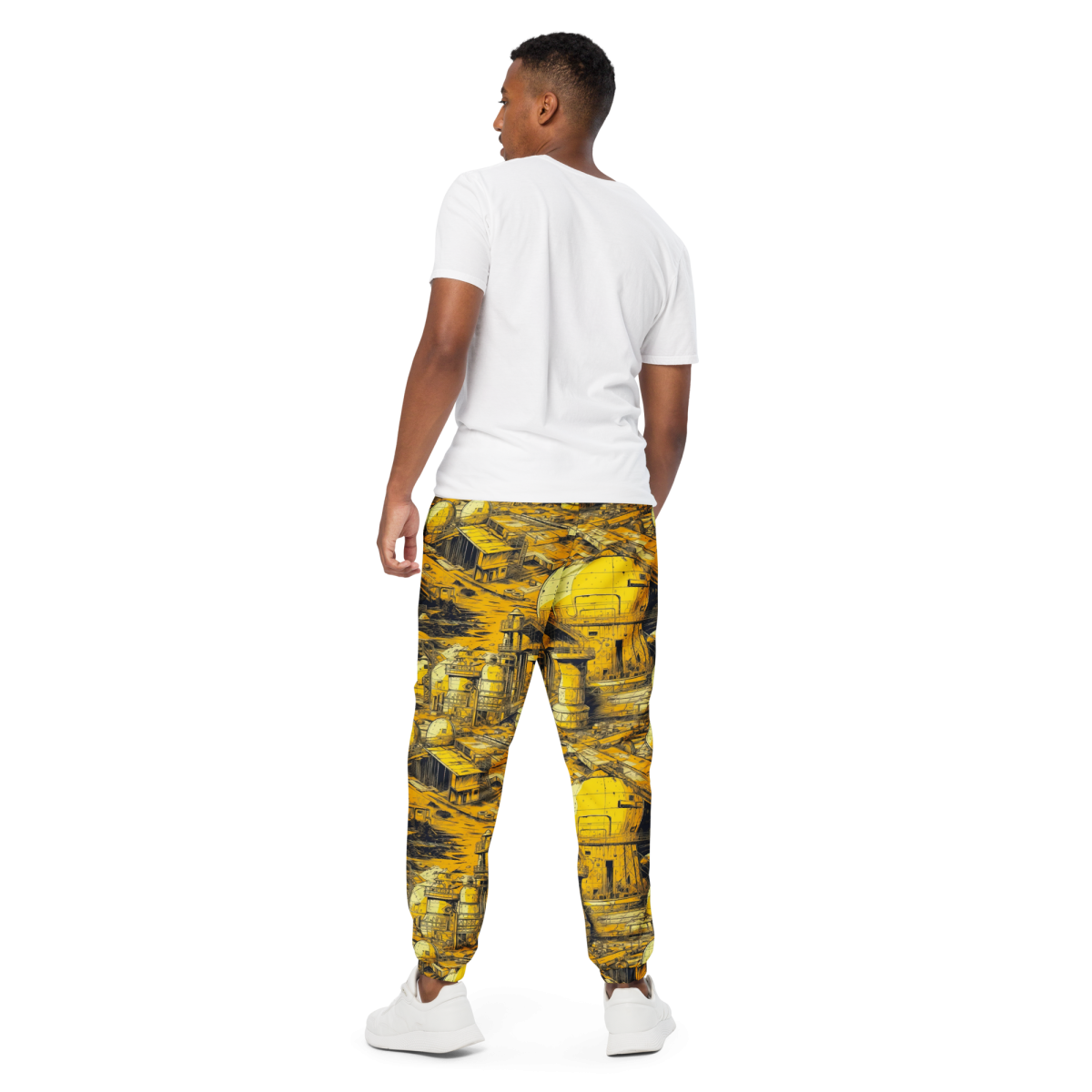 Moon Base - Yellow - Unisex Track Pants - Image 10