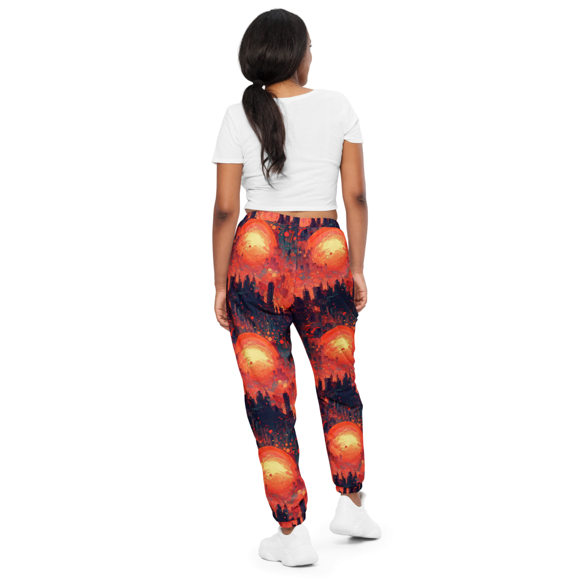 Fiery Dawn - Red/Black - Unisex Track Pants - Image 7