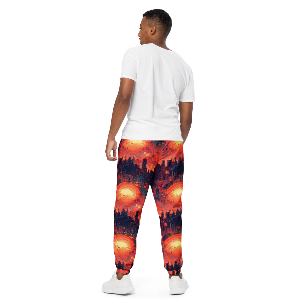 Fiery Dawn - Red/Black - Unisex Track Pants - Image 8