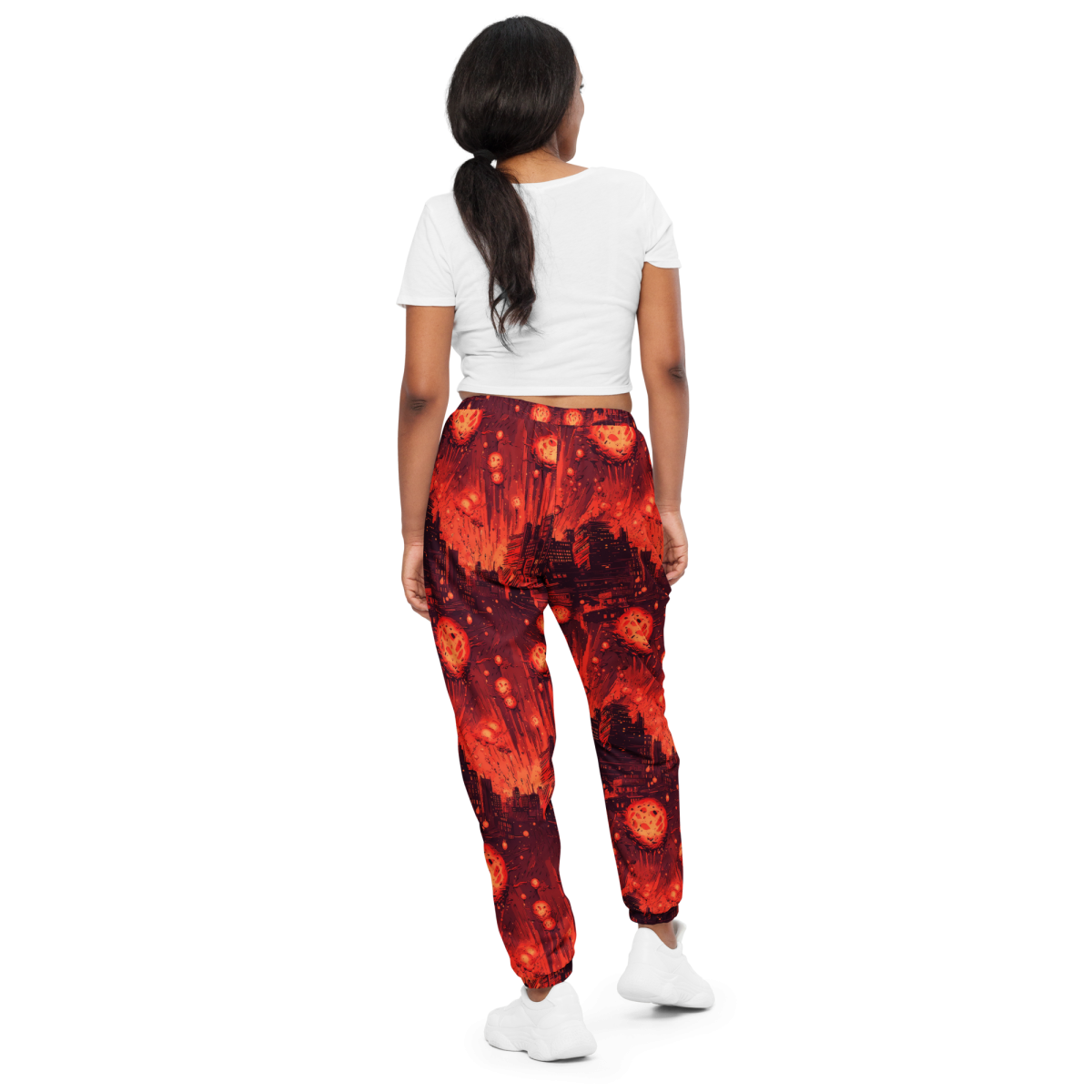 Meteor Strike - Red - Unisex Track Pants - Image 7