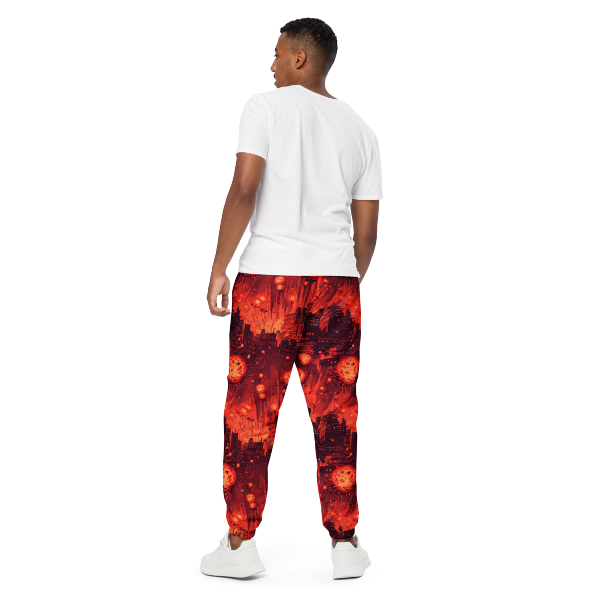 Meteor Strike - Red - Unisex Track Pants - Image 8