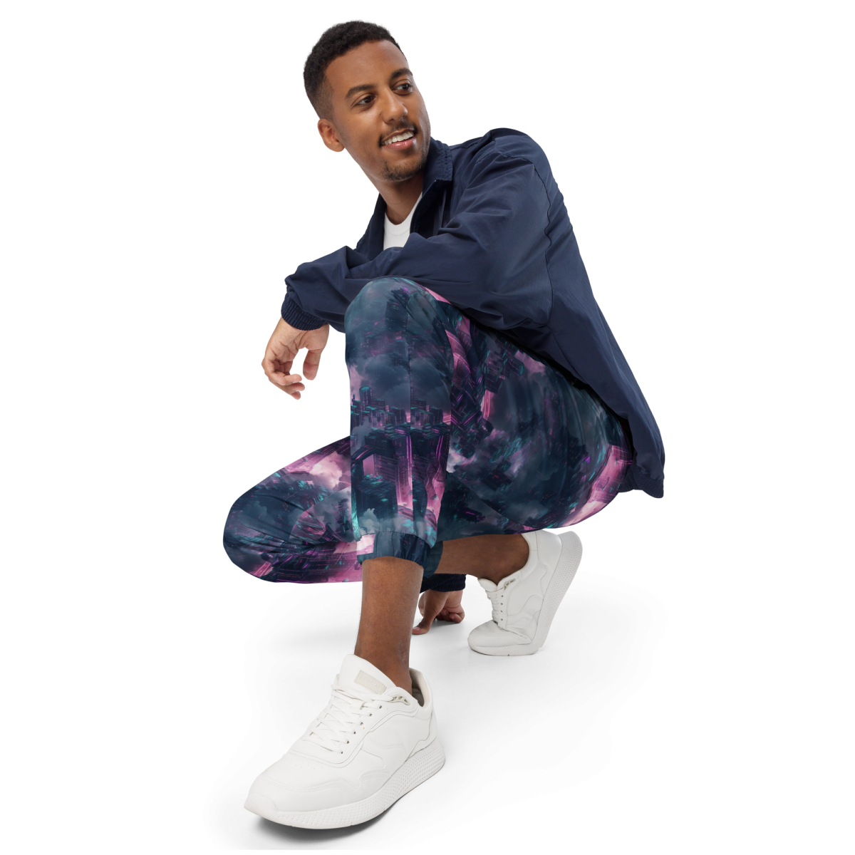 Cloudy City - Blue/Magenta - Unisex Track Pants - Image 6