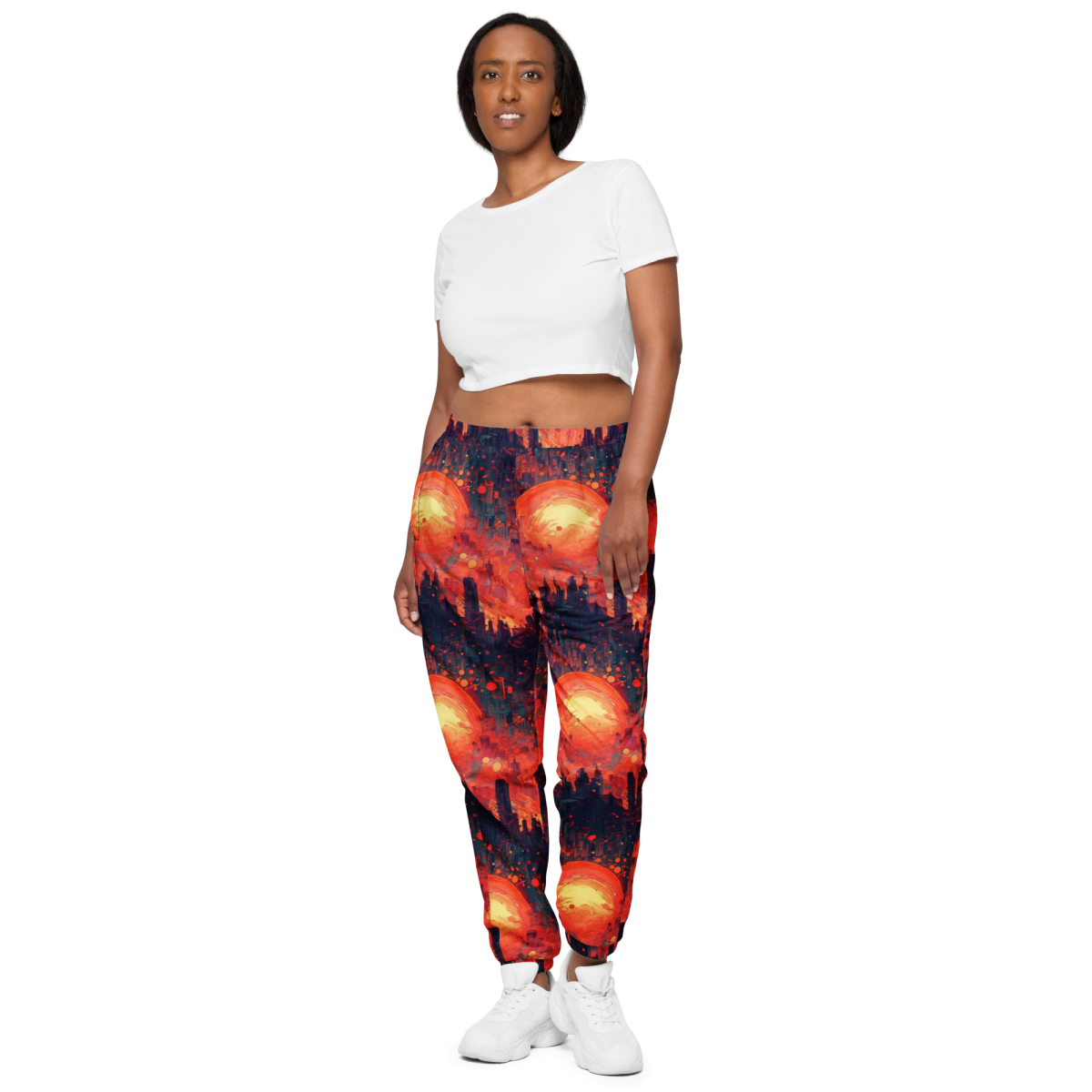 Fiery Dawn - Red/Black - Unisex Track Pants - Image 3
