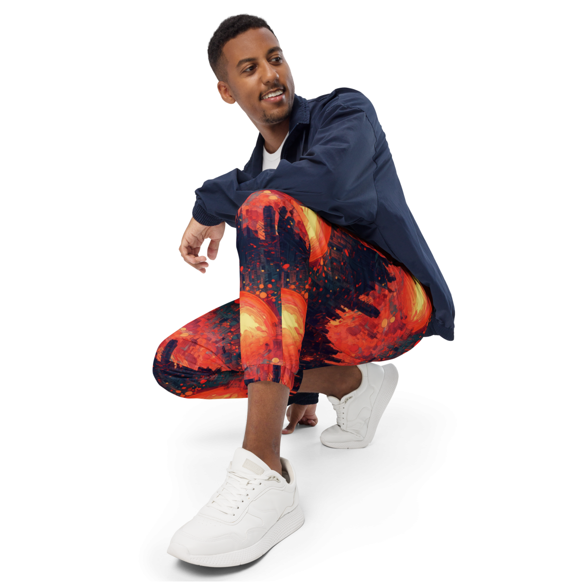 Fiery Dawn - Red/Black - Unisex Track Pants - Image 4