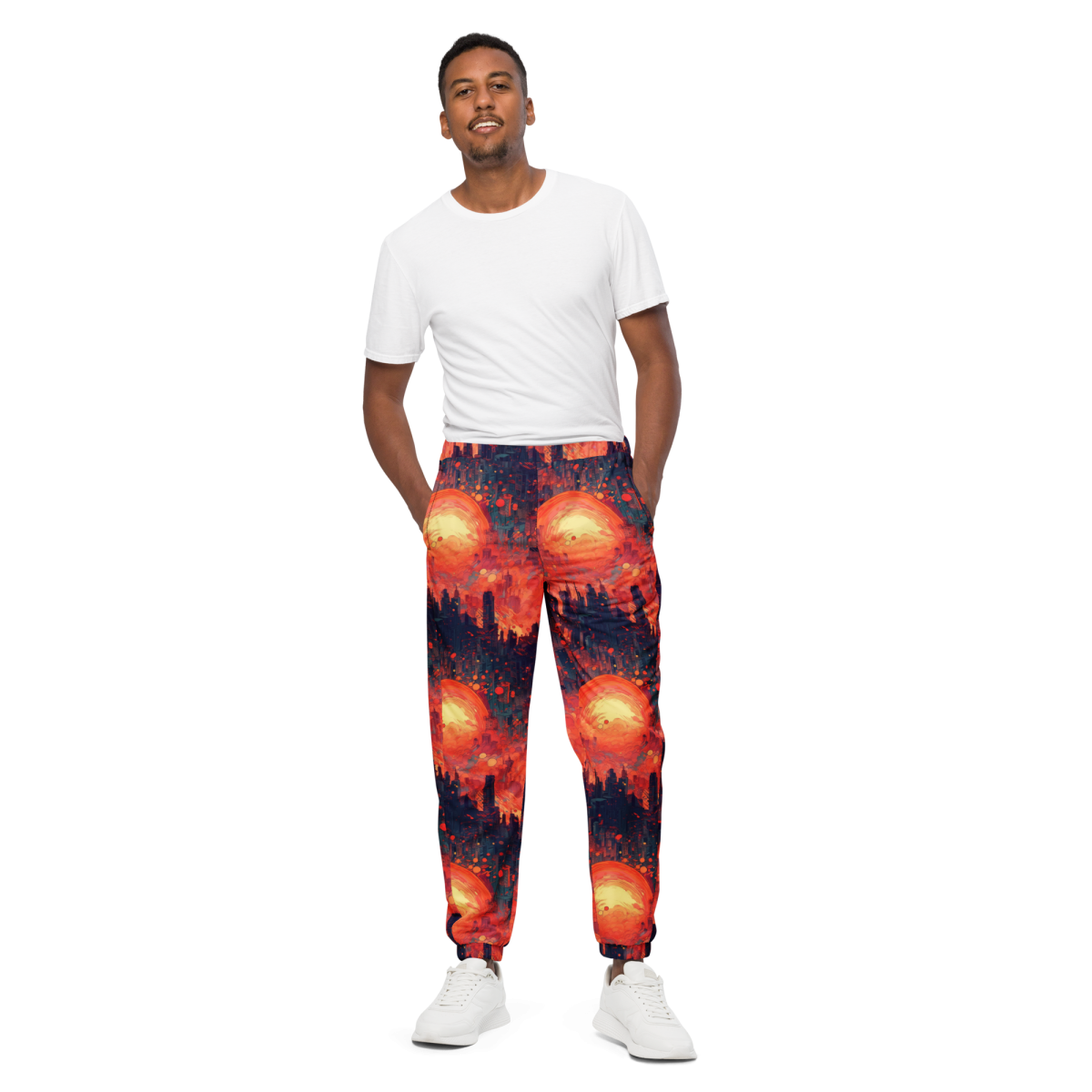 Fiery Dawn - Red/Black - Unisex Track Pants - Image 6