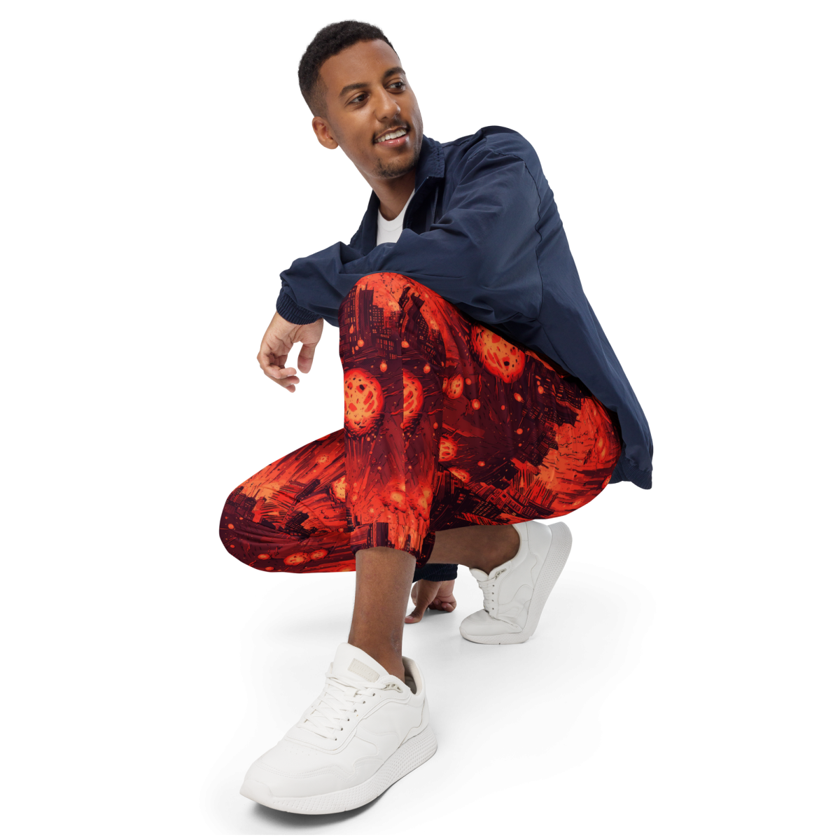 Meteor Strike - Red - Unisex Track Pants - Image 4