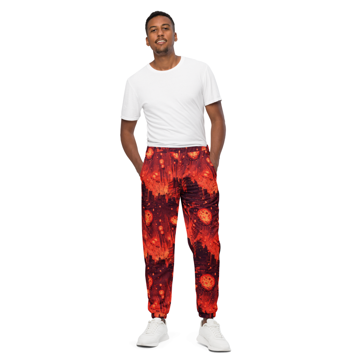 Meteor Strike - Red - Unisex Track Pants - Image 6