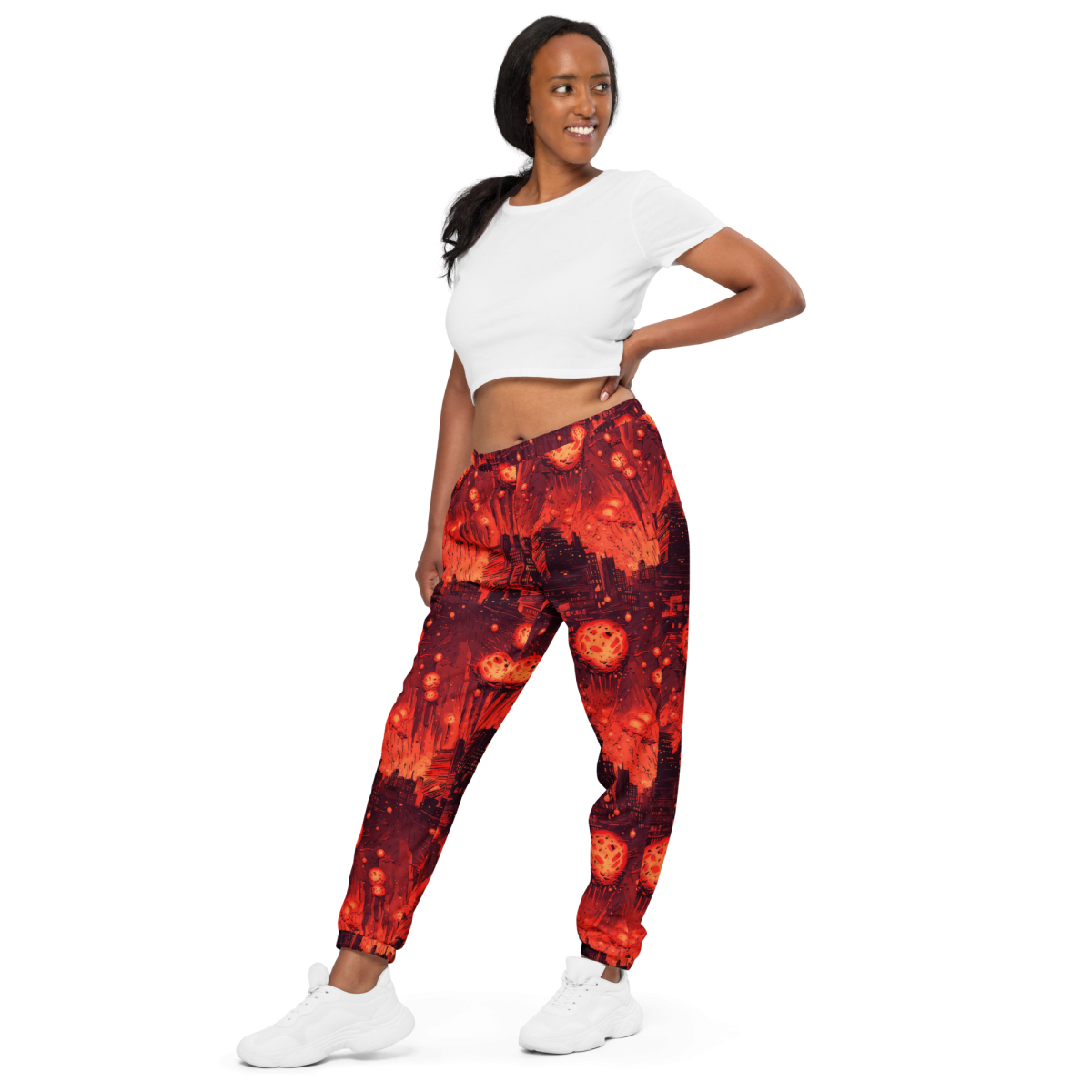 Meteor Strike - Red - Unisex Track Pants - Image 2