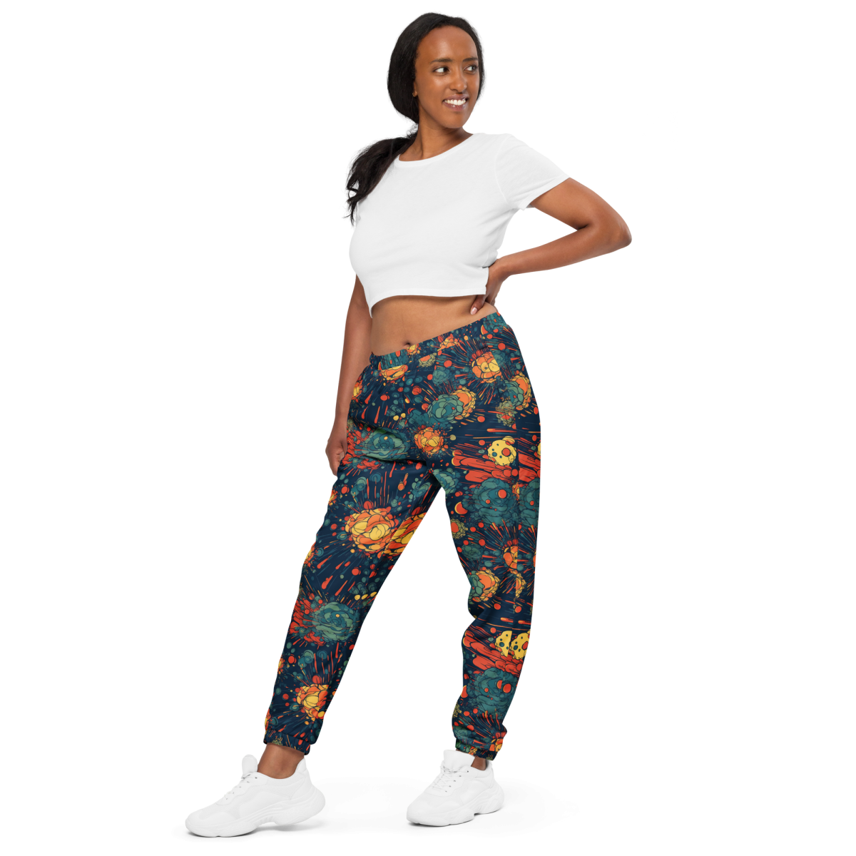 Subatomic Schism - Dark Blue - Unisex Track Pants - Image 2