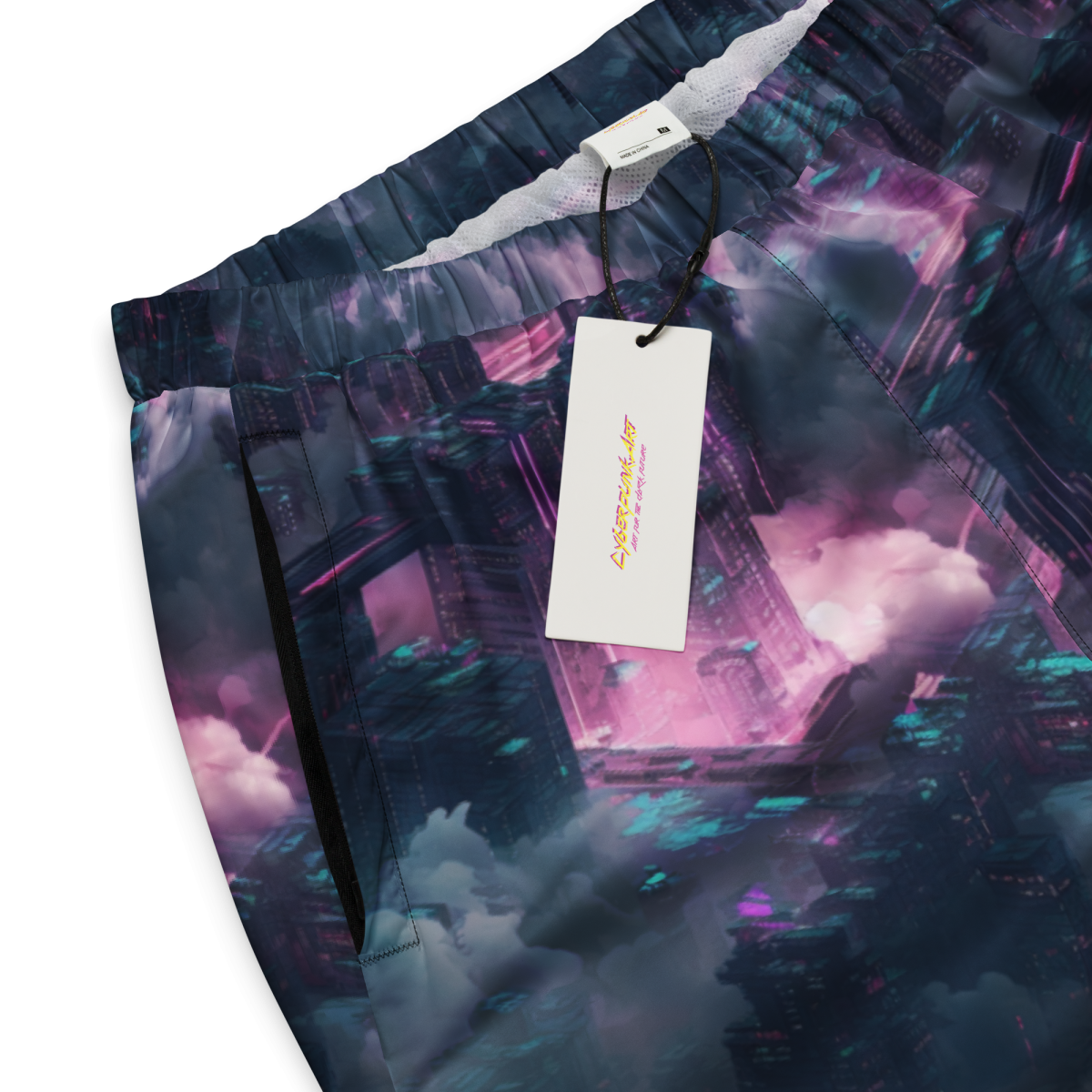 Cloudy City - Blue/Magenta - Unisex Track Pants - Image 3