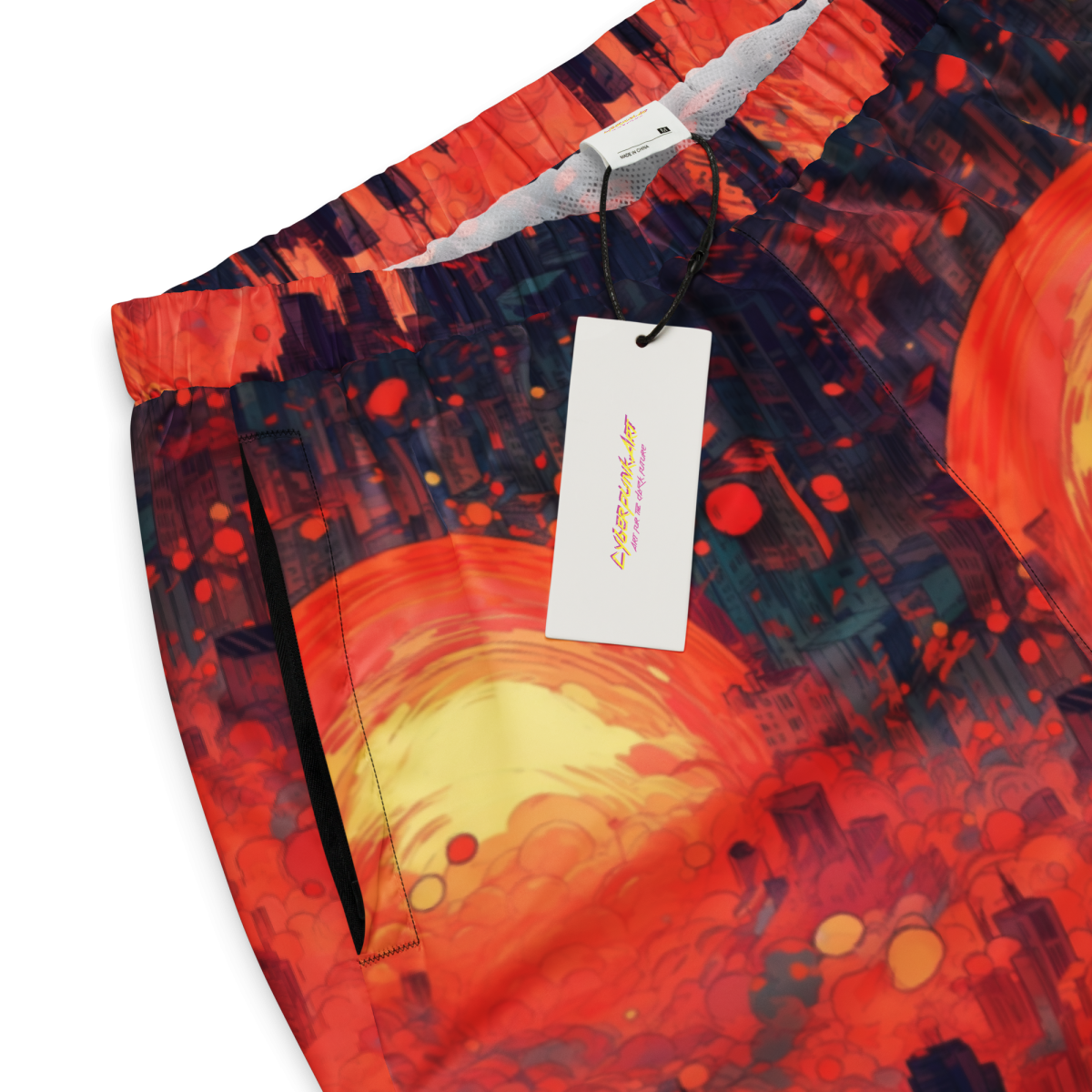 Fiery Dawn - Red/Black - Unisex Track Pants - Image 10