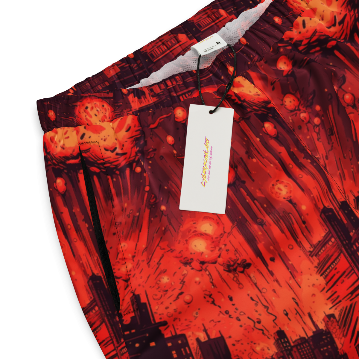 Meteor Strike - Red - Unisex Track Pants - Image 10