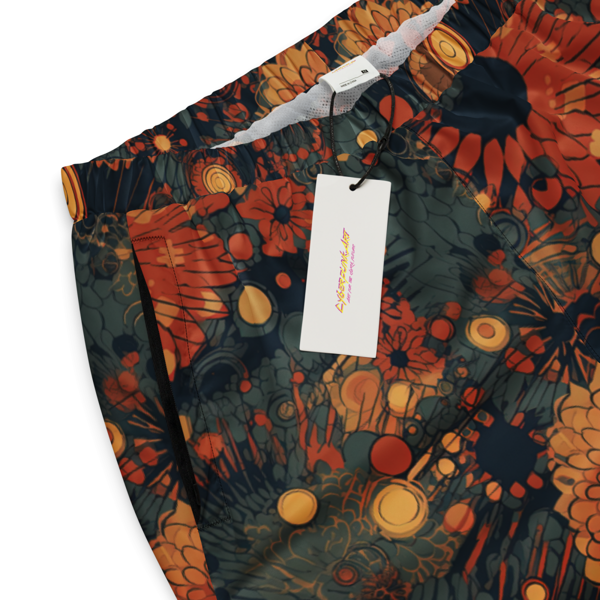Trampled Flowers - Green/Blue - Unisex Track Pants - Image 10