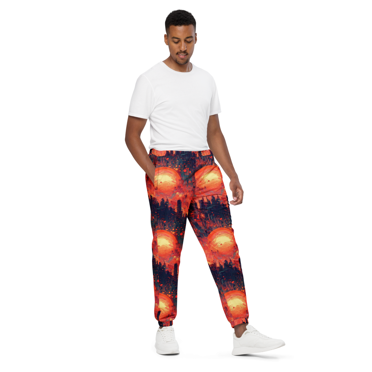 Fiery Dawn - Red/Black - Unisex Track Pants - Image 5