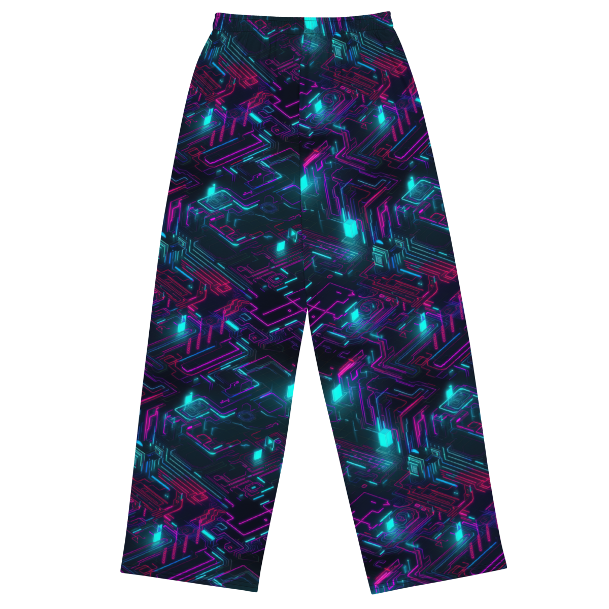Cyberspace Circuits - Blue - Unisex Wide-Leg Pant - Image 10