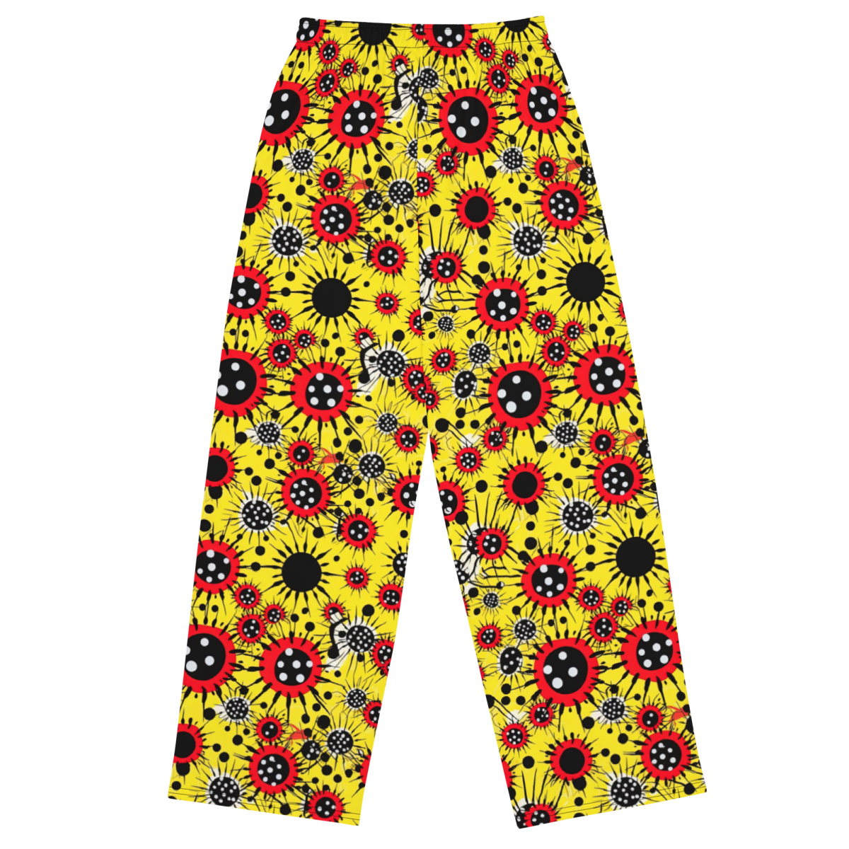 Virus Attack - Yellow/Red - Unisex Wide-Leg Pant - Image 10