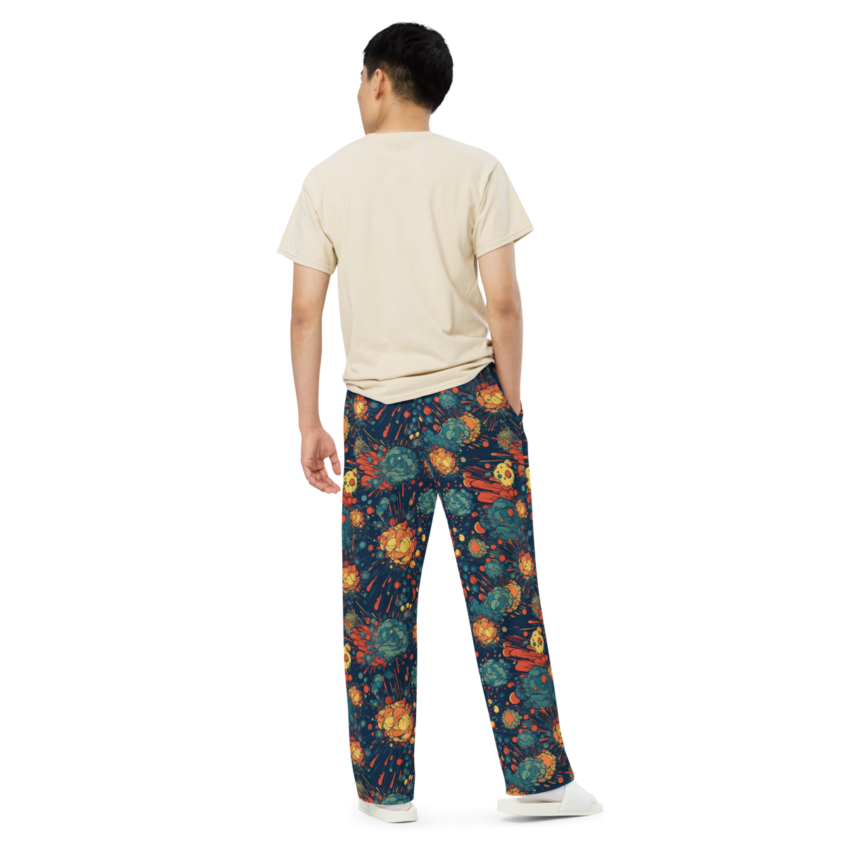 Subatomic Schism - Dark Blue - Unisex Wide-Leg Pant - Image 8
