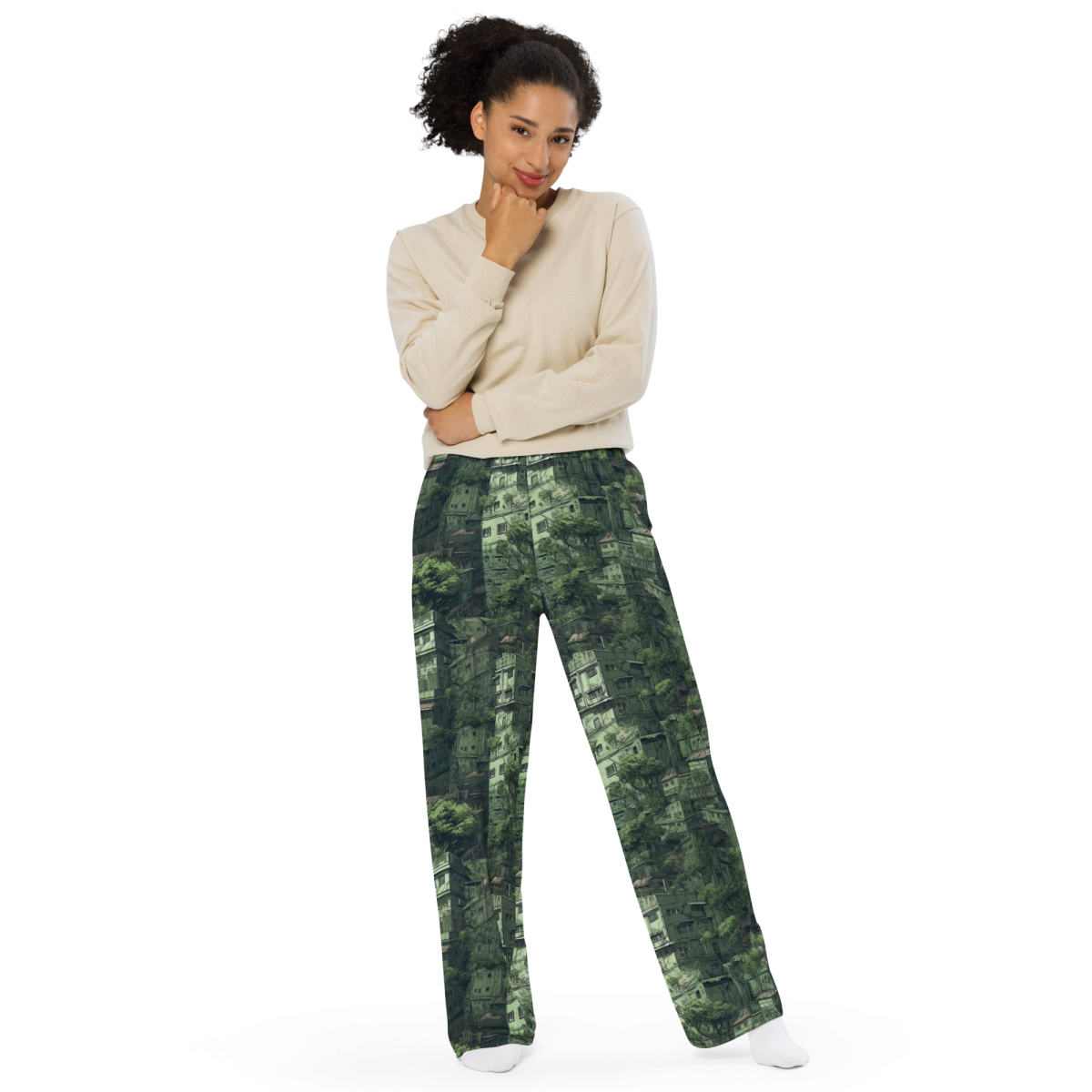Nature Reclaims - Green - Unisex Wide-Leg Pant - Image 4