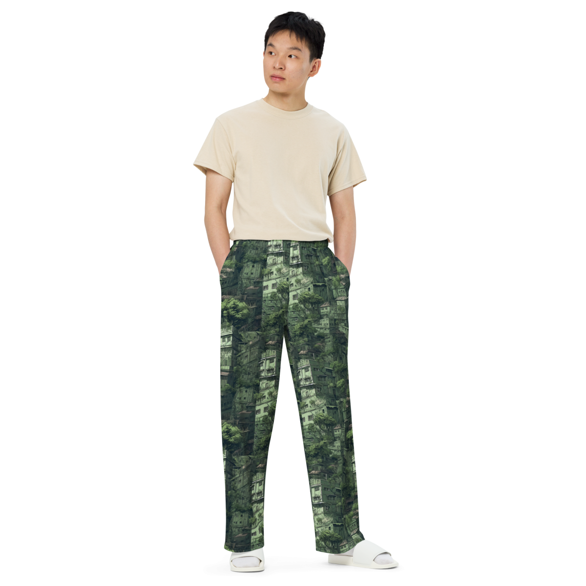 Nature Reclaims - Green - Unisex Wide-Leg Pant - Image 9
