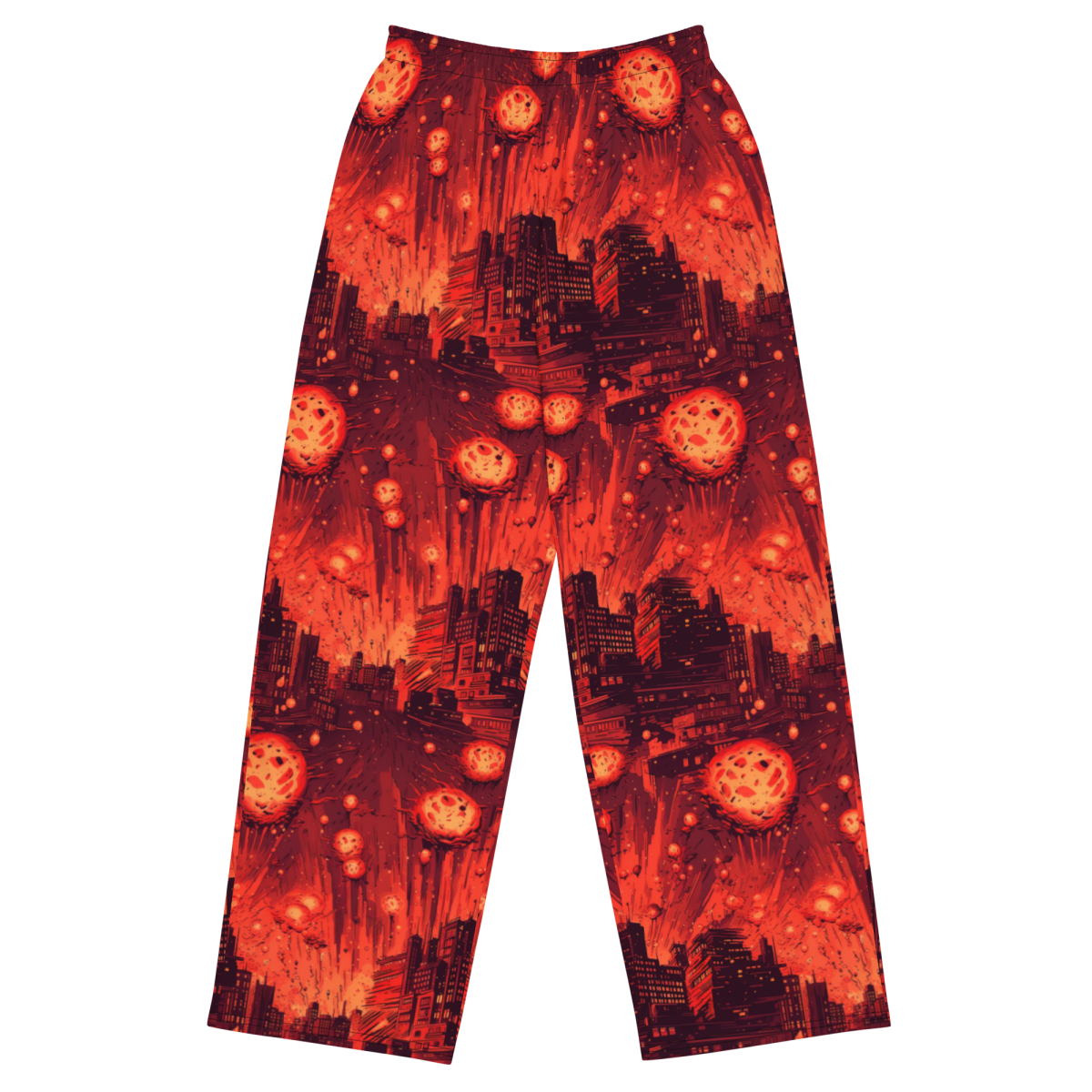 Meteor Strike - Red - Unisex Wide-Leg Pant