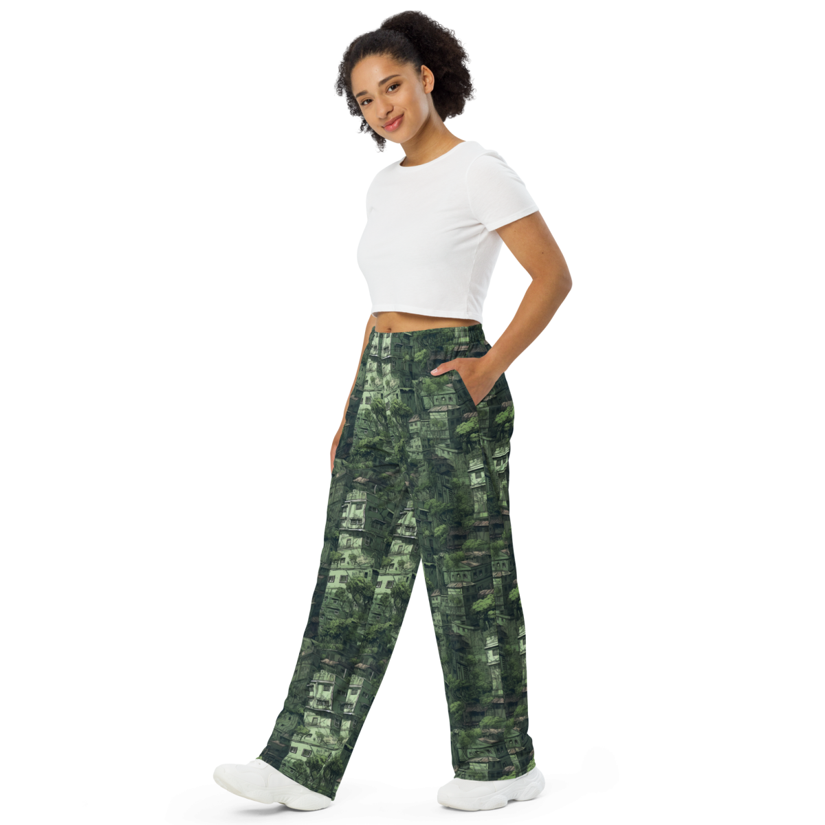 Nature Reclaims - Green - Unisex Wide-Leg Pant - Image 2