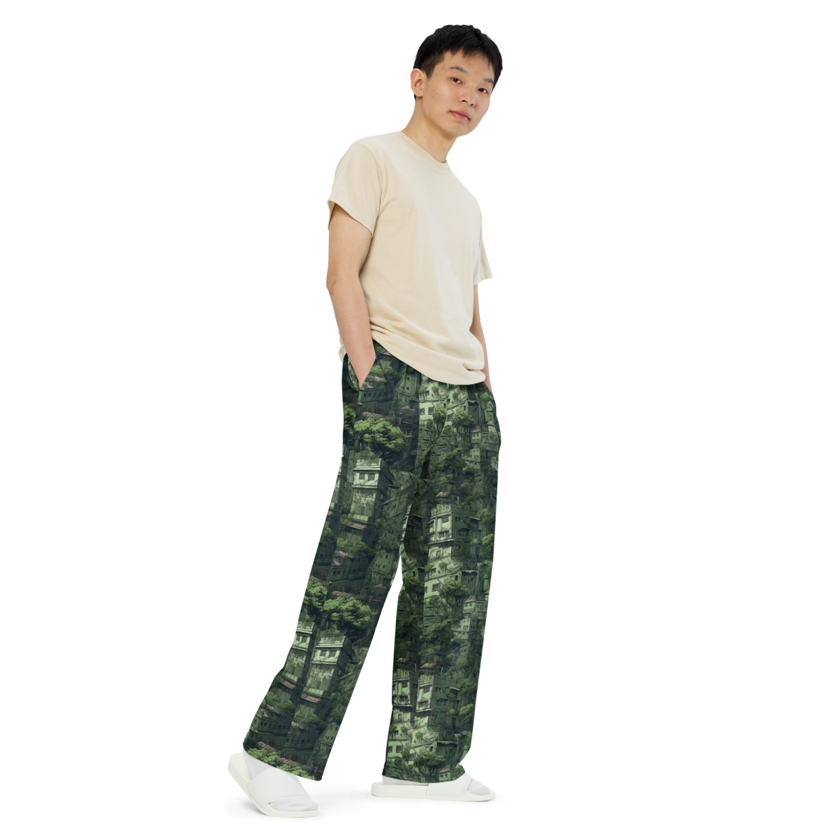 Nature Reclaims - Green - Unisex Wide-Leg Pant - Image 3