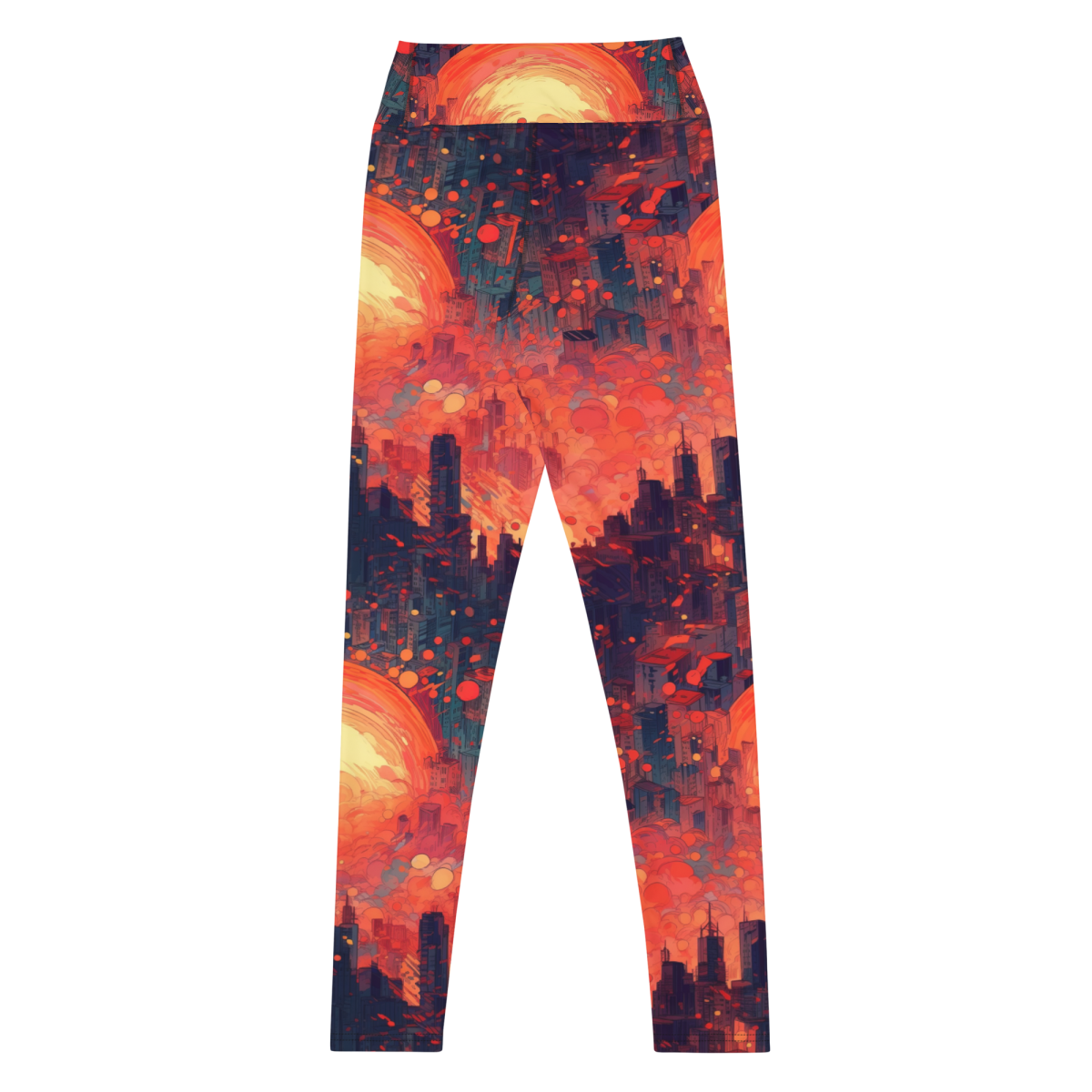 Fiery Dawn - Red/Black - Yoga Leggings - Image 2