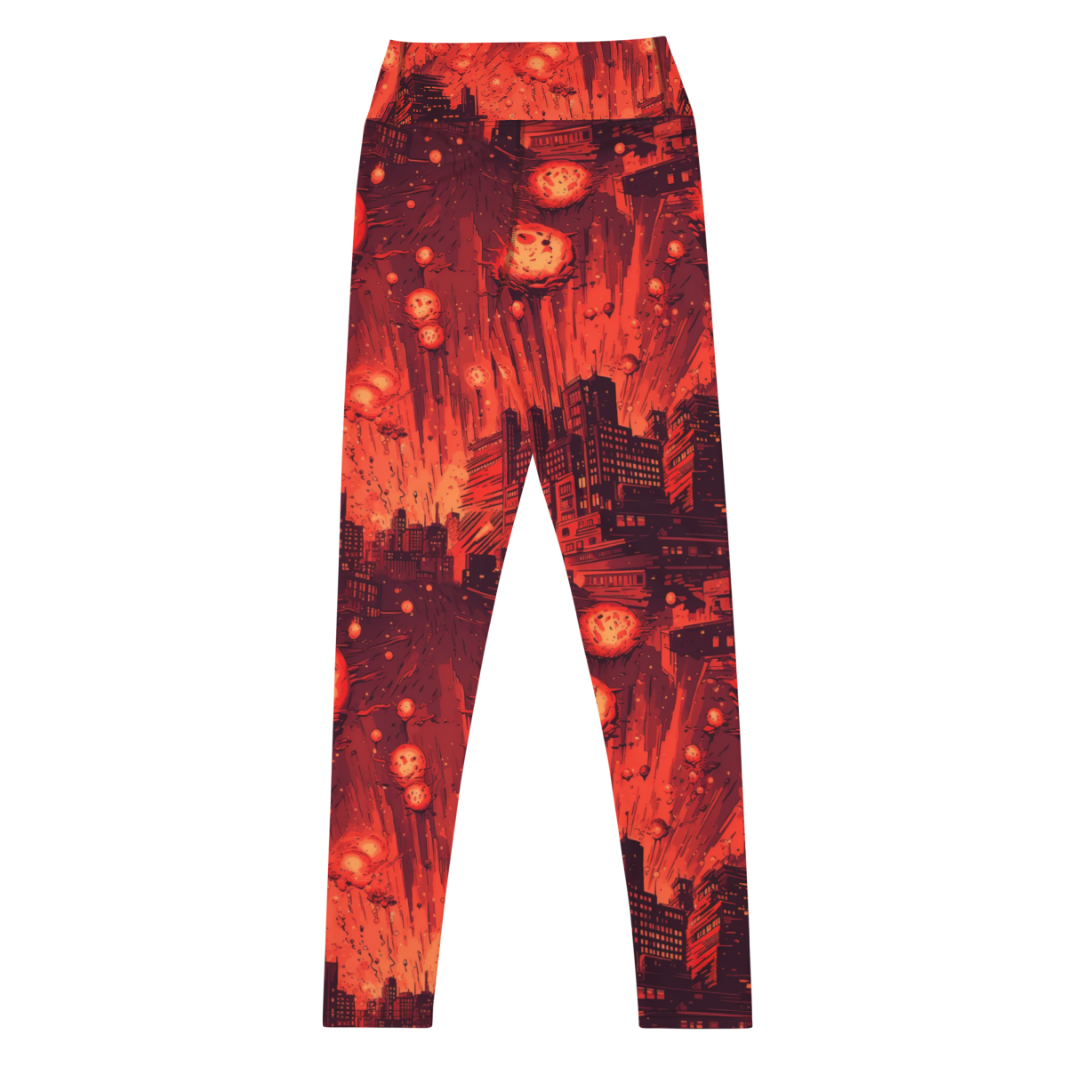 Meteor Strike - Red - Yoga Leggings - Image 2