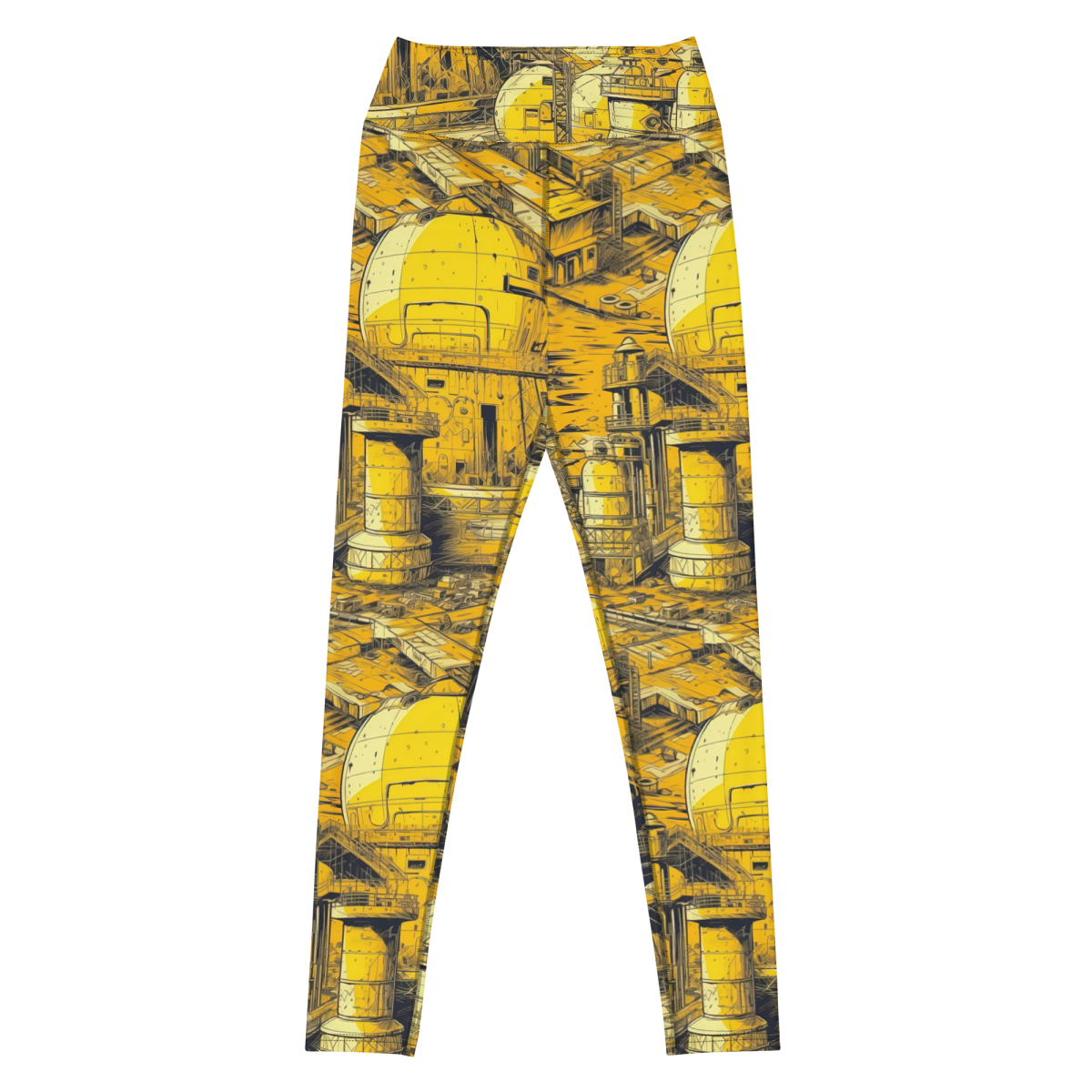 Moon Base - Yellow - Yoga Leggings