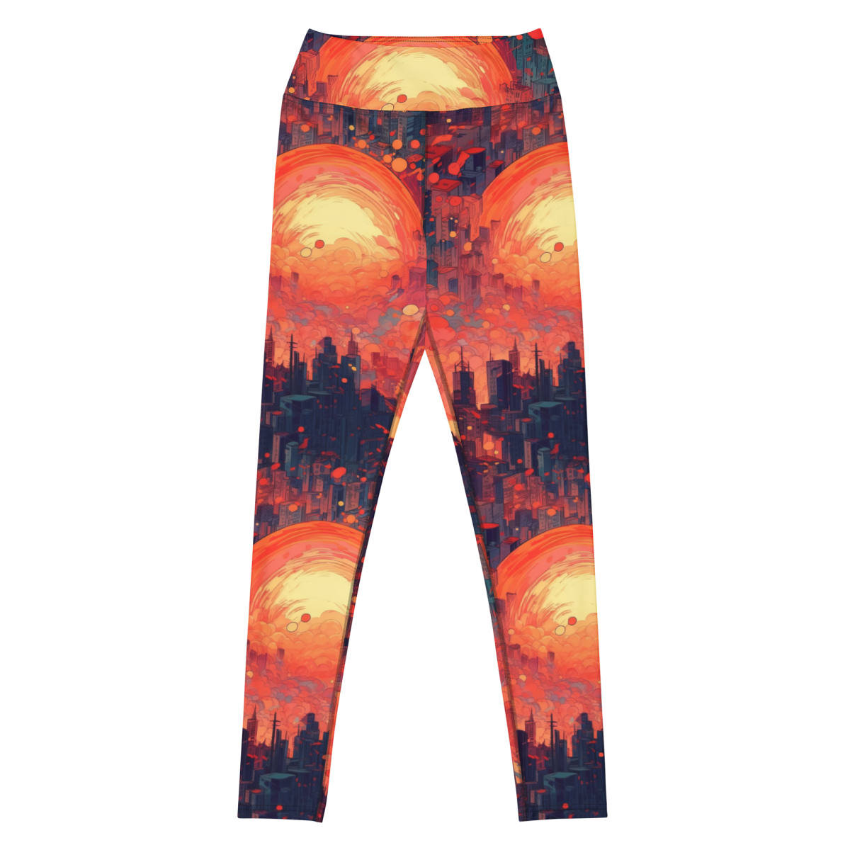 Fiery Dawn - Red/Black - Yoga Leggings
