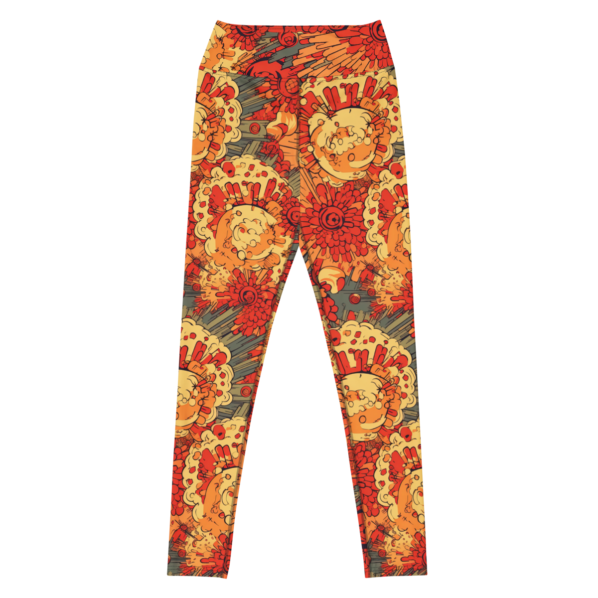 Fiery Fusion - Orange - Yoga Leggings