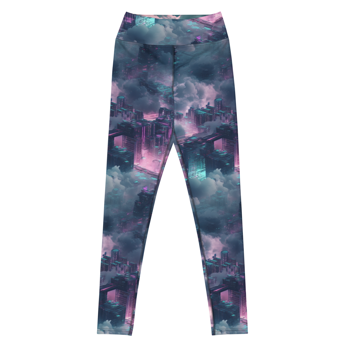 Cloudy City - Blue/Magenta - Yoga Leggings