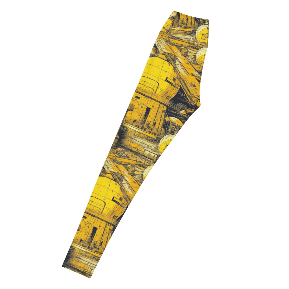 Moon Base - Yellow - Yoga Leggings - Image 3