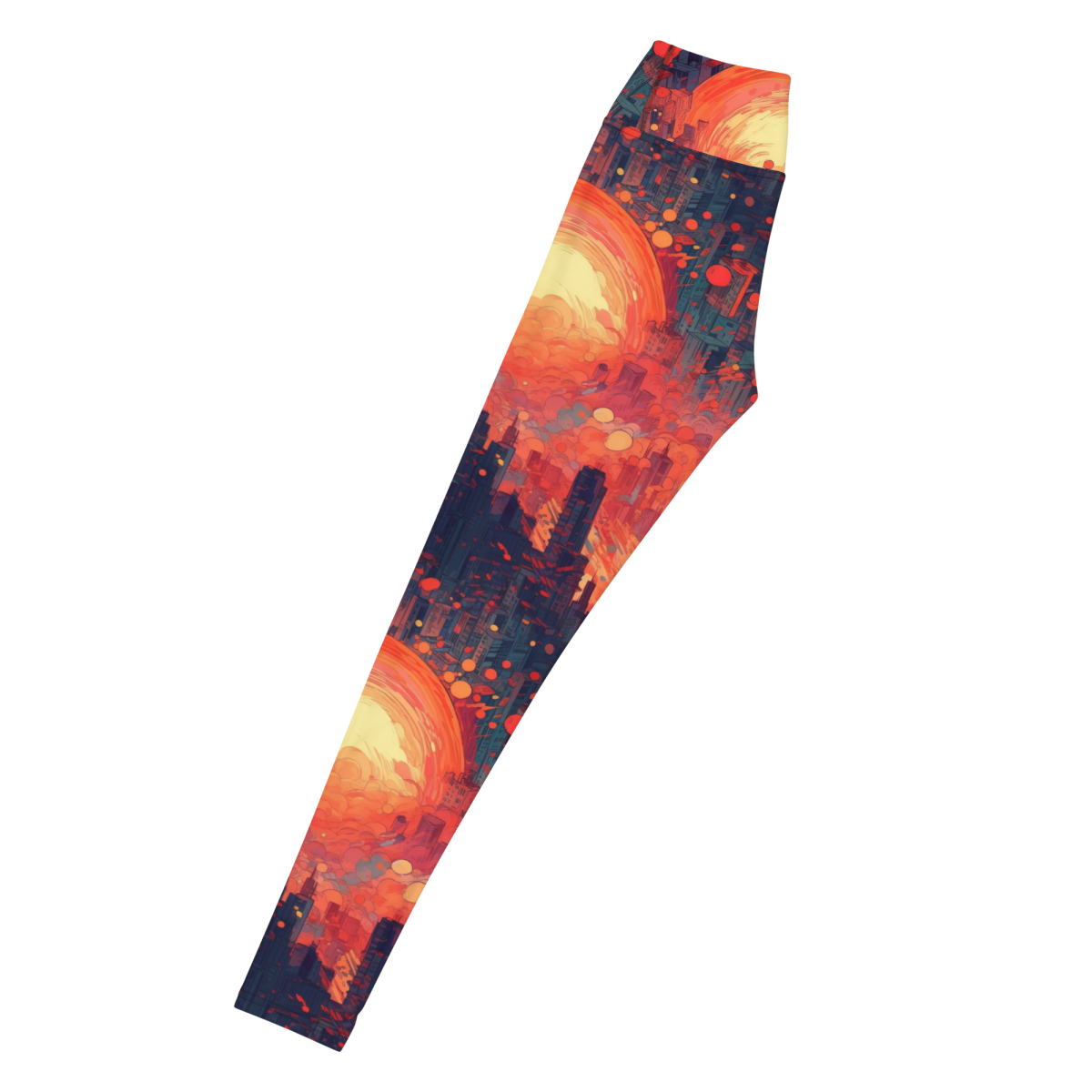 Fiery Dawn - Red/Black - Yoga Leggings - Image 3