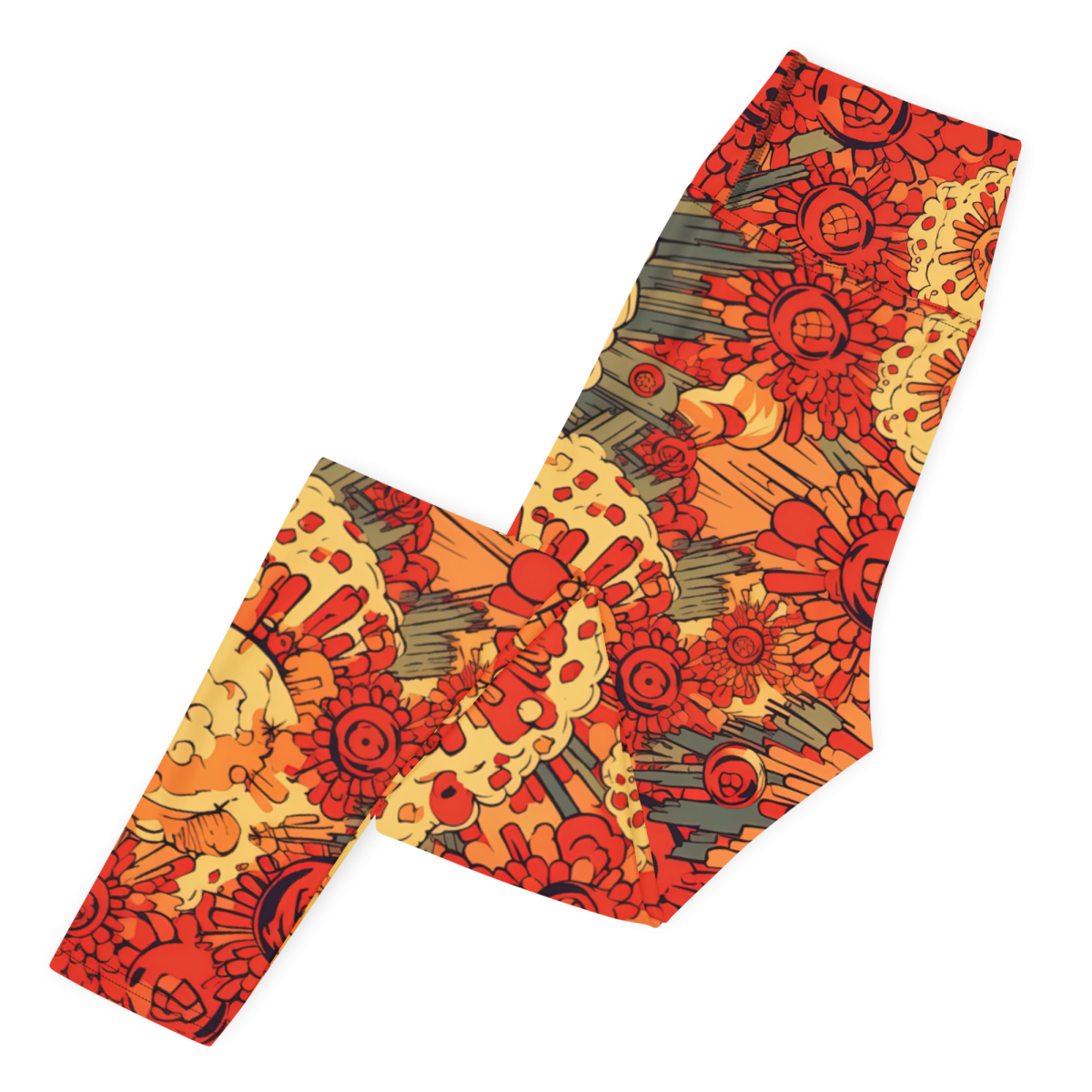 Fiery Fusion - Orange - Yoga Leggings - Image 4