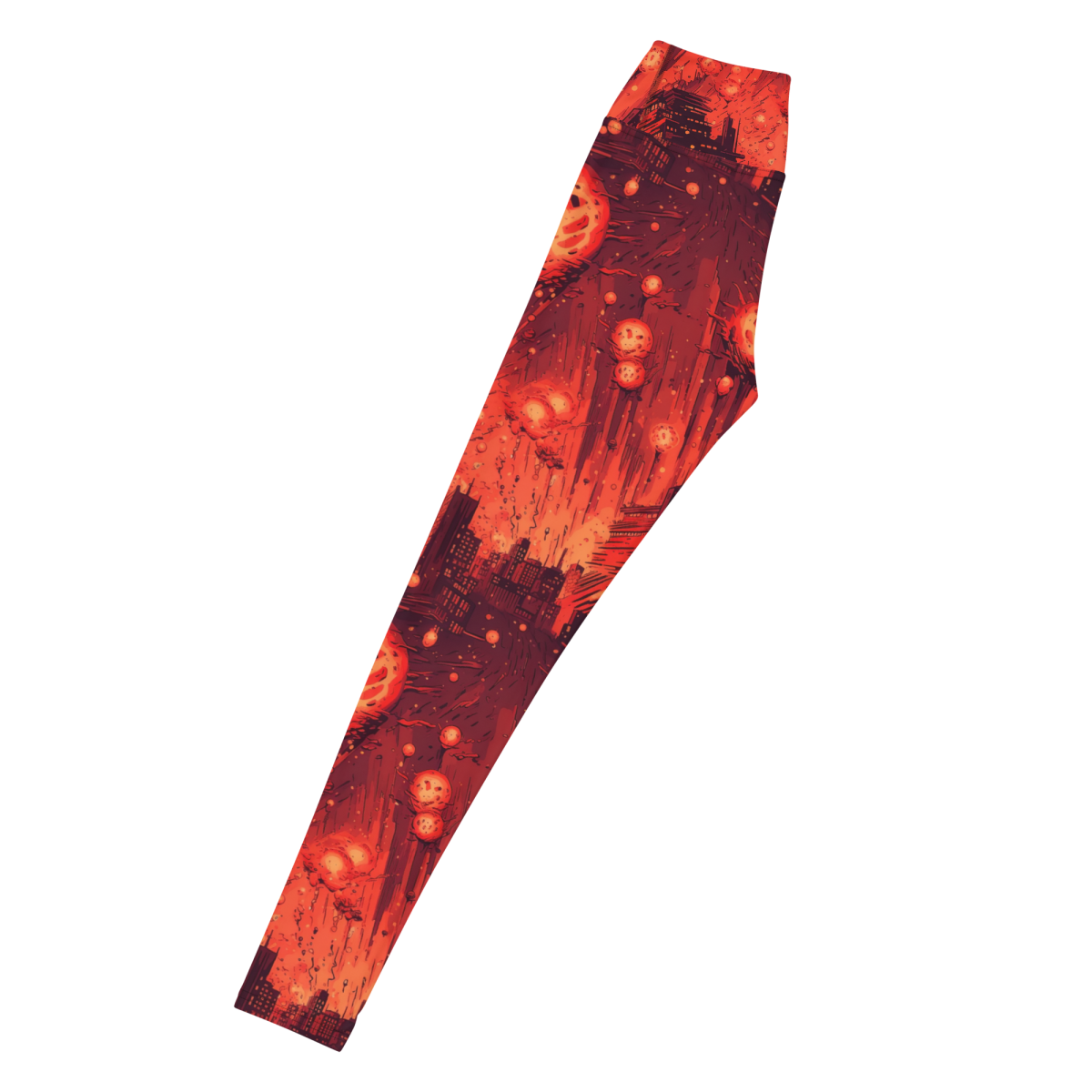 Meteor Strike - Red - Yoga Leggings - Image 3