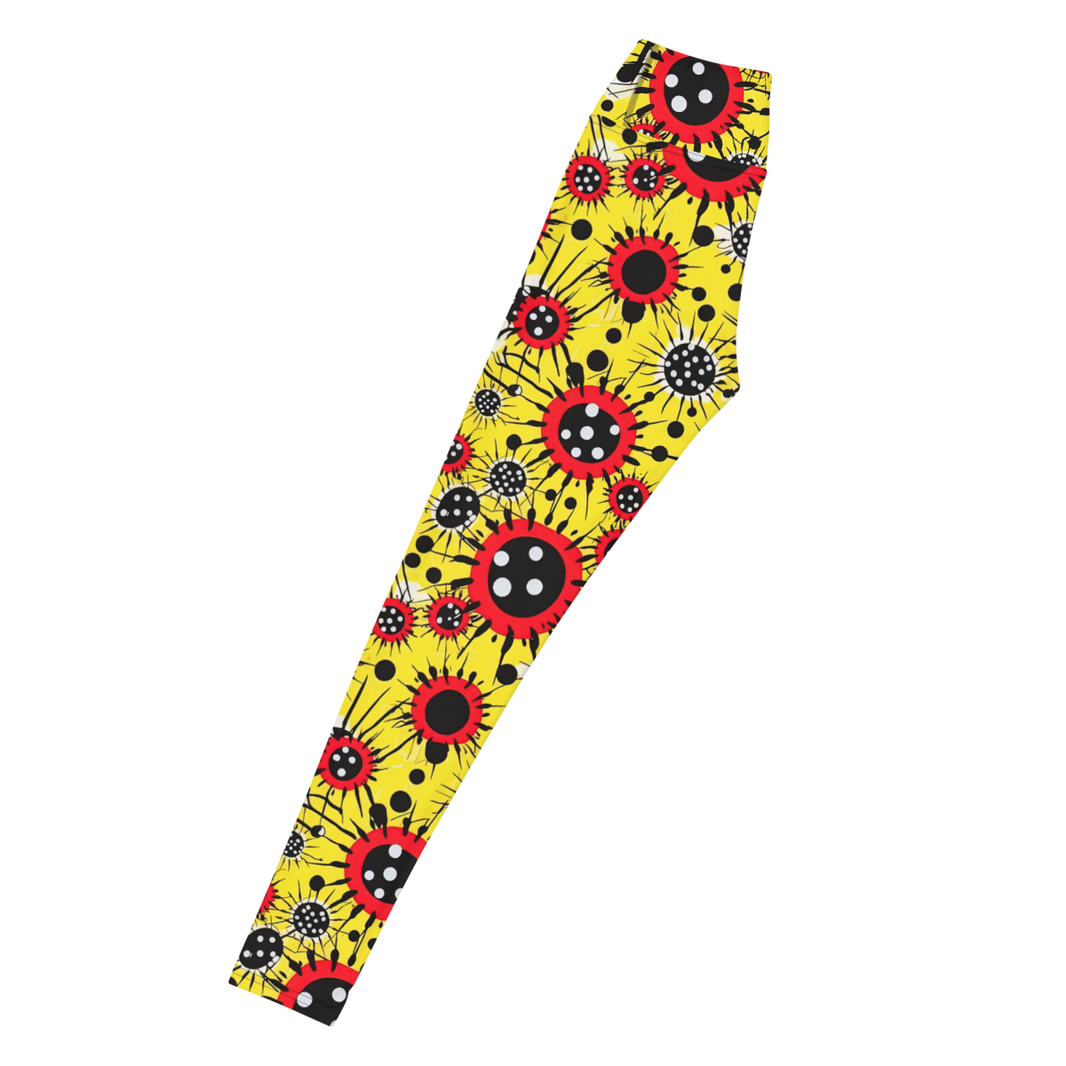 Virus Attack - Yellow/Red - Yoga Leggings - Image 3