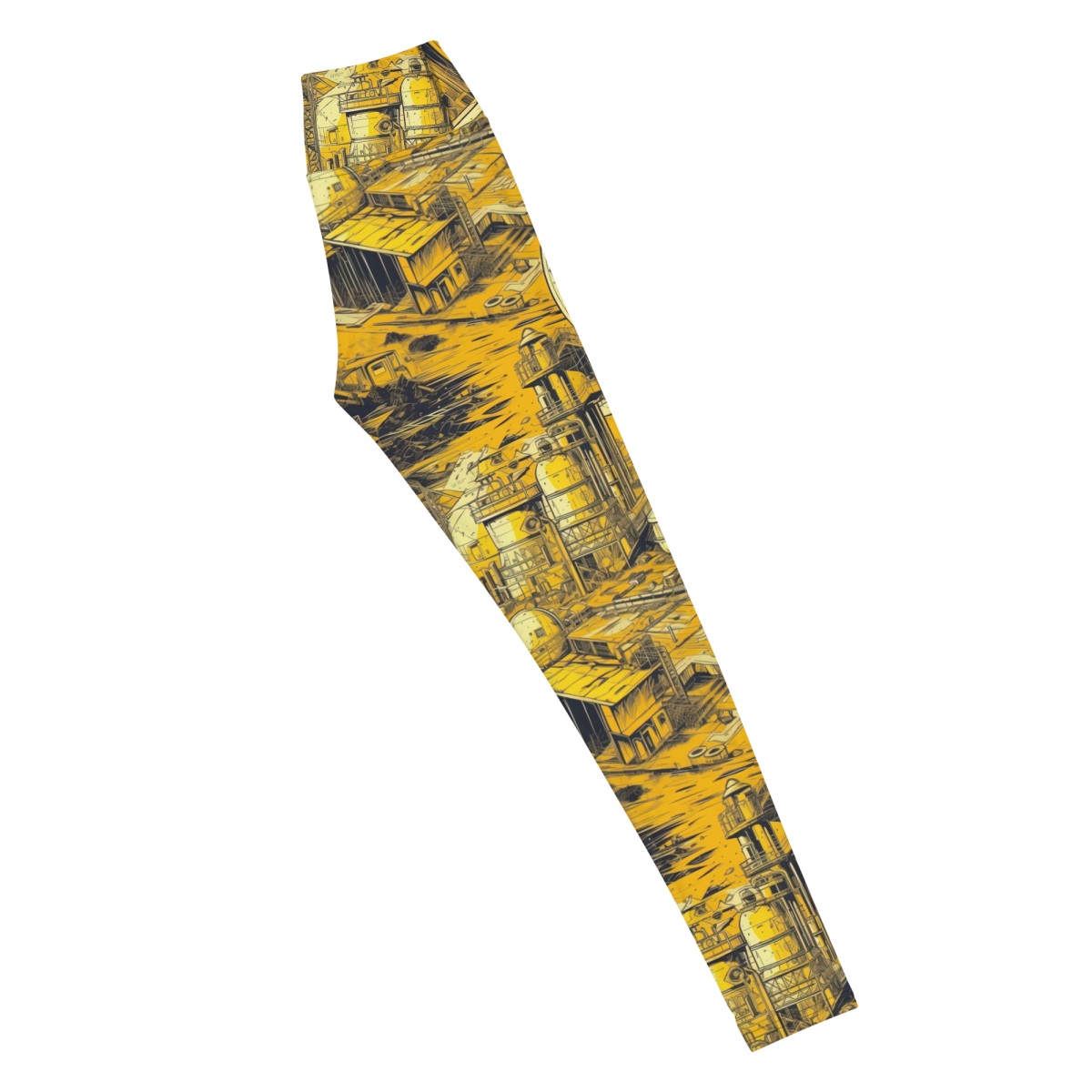 Moon Base - Yellow - Yoga Leggings - Image 5