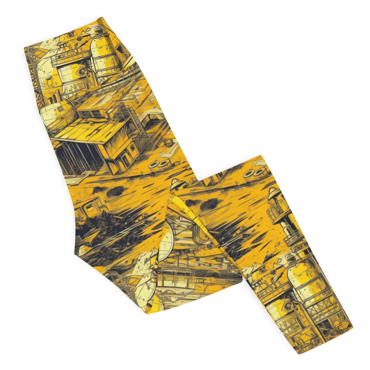 Moon Base - Yellow - Yoga Leggings - Image 6