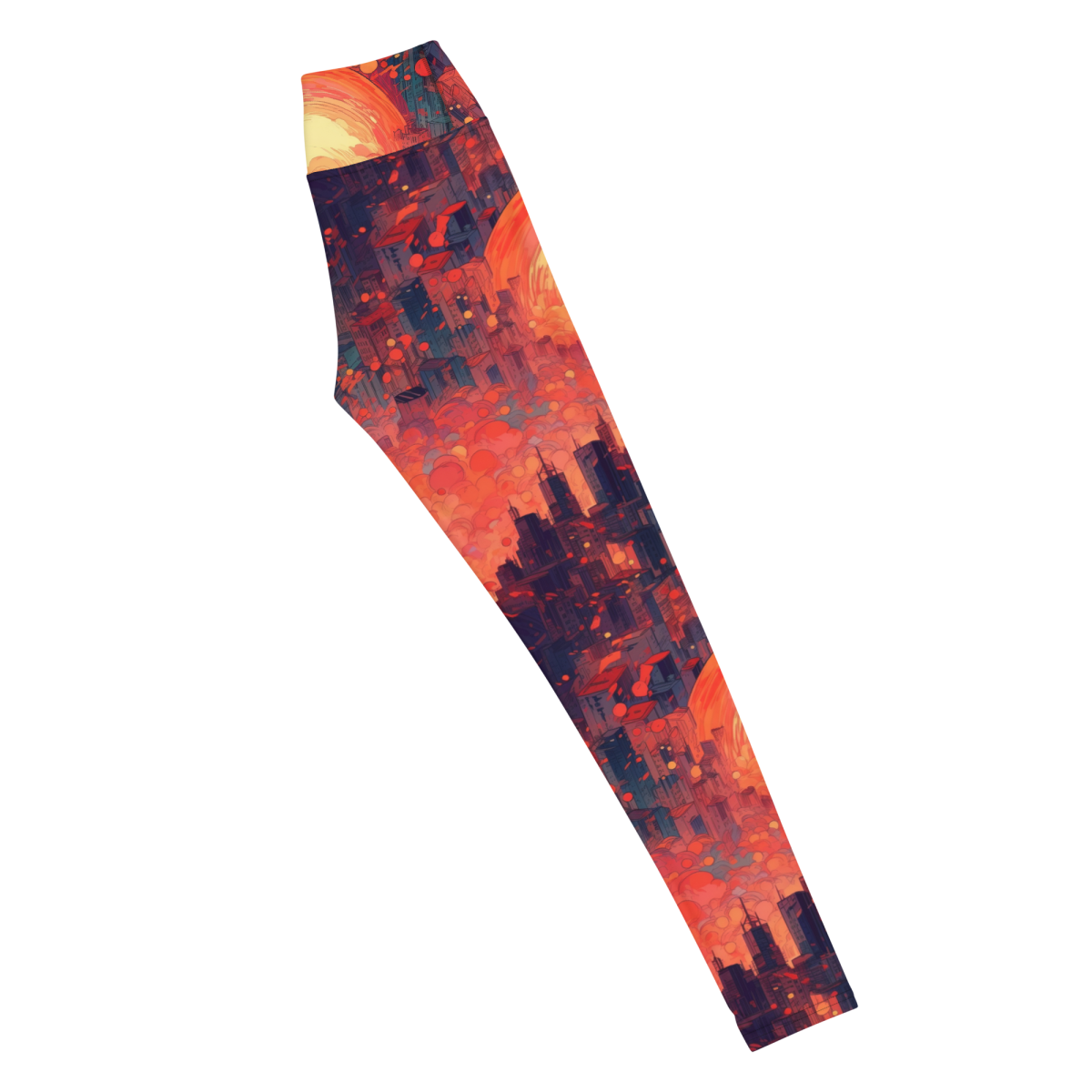 Fiery Dawn - Red/Black - Yoga Leggings - Image 5