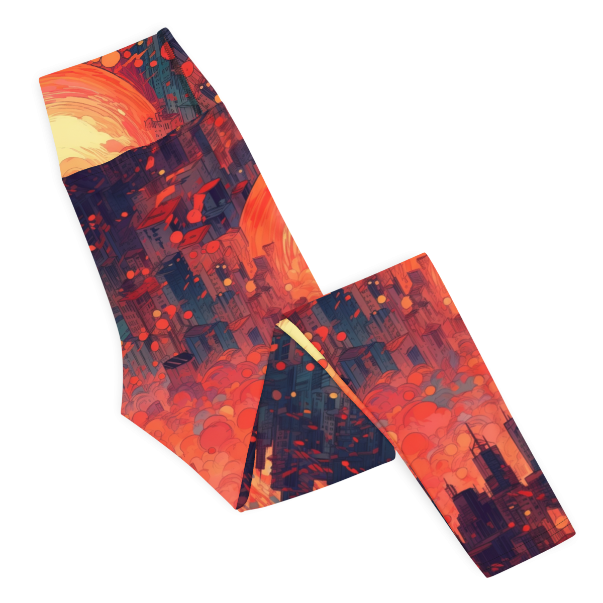 Fiery Dawn - Red/Black - Yoga Leggings - Image 6
