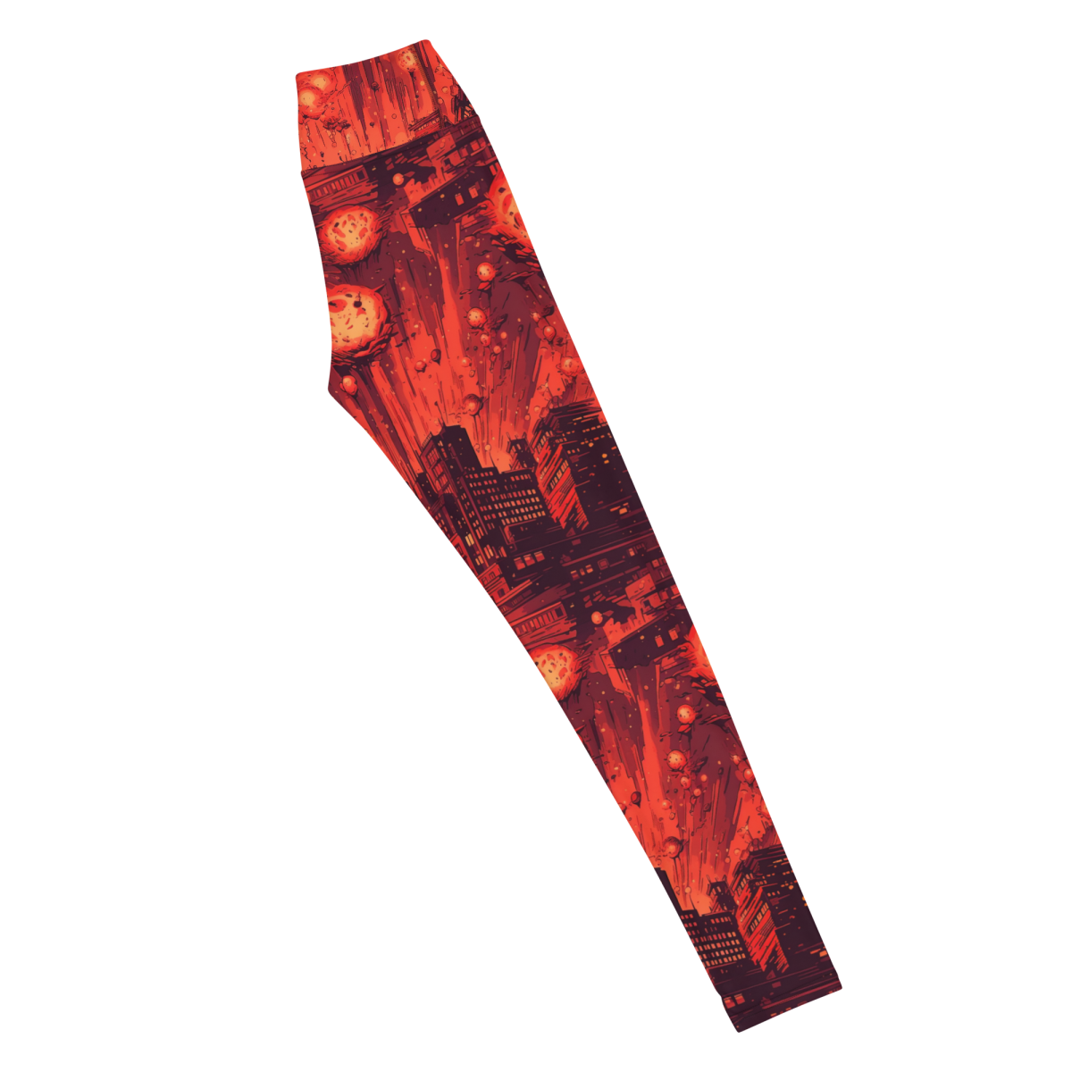 Meteor Strike - Red - Yoga Leggings - Image 5