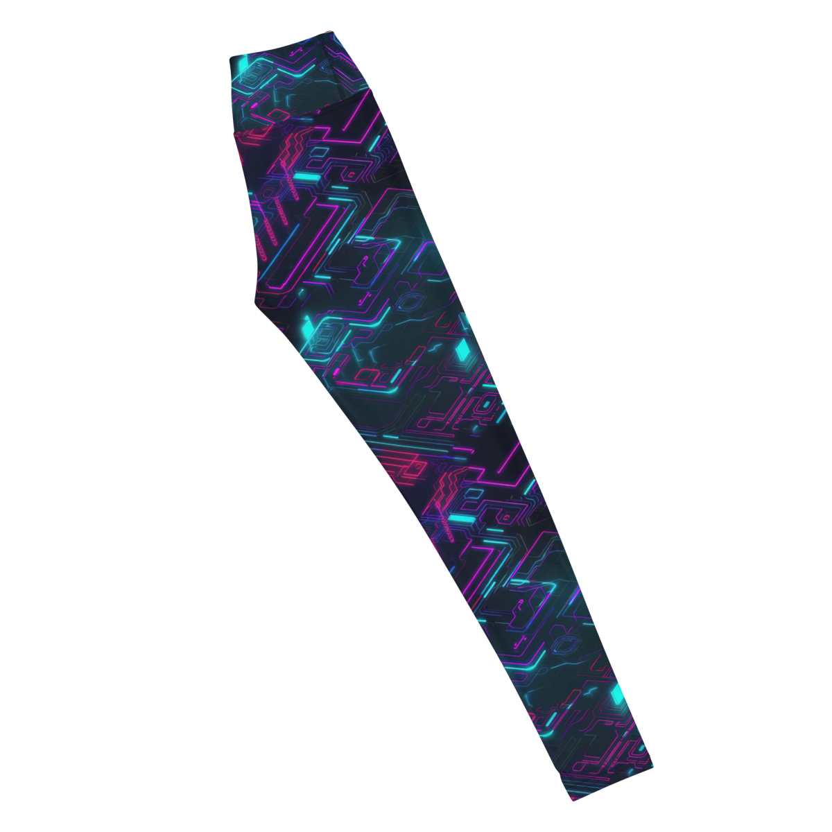 Cyberspace Circuits - Blue - Yoga Leggings - Image 5