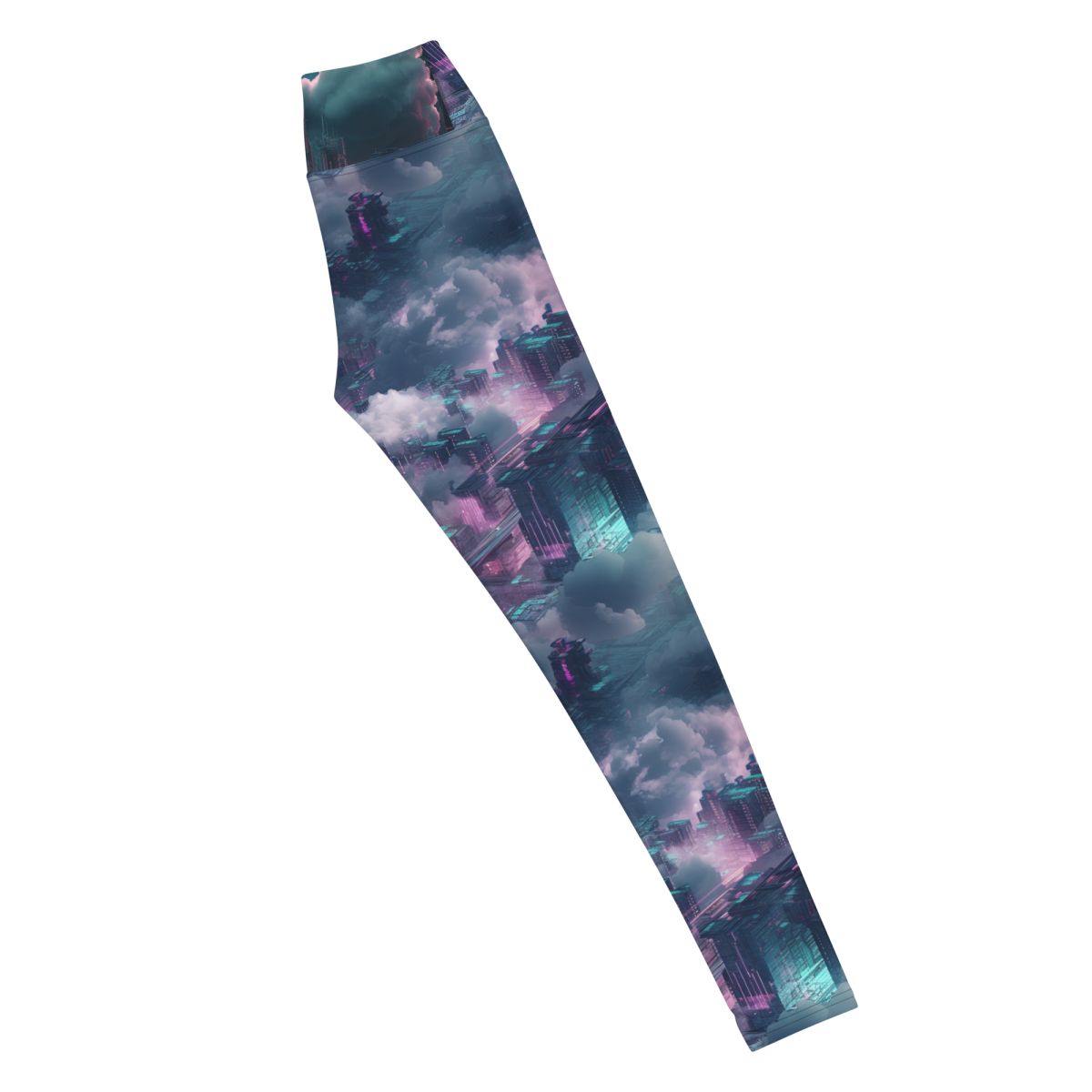 Cloudy City - Blue/Magenta - Yoga Leggings - Image 5